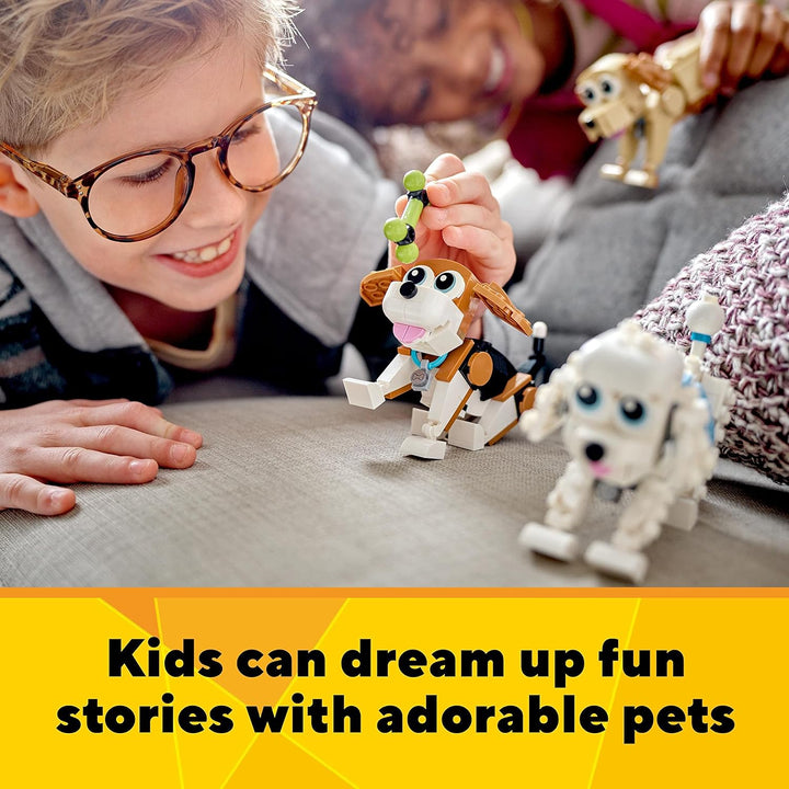 LEGO Creator 3 in 1 Adorable Dogs Building Set - 7 Breed Figures for Kids 7+