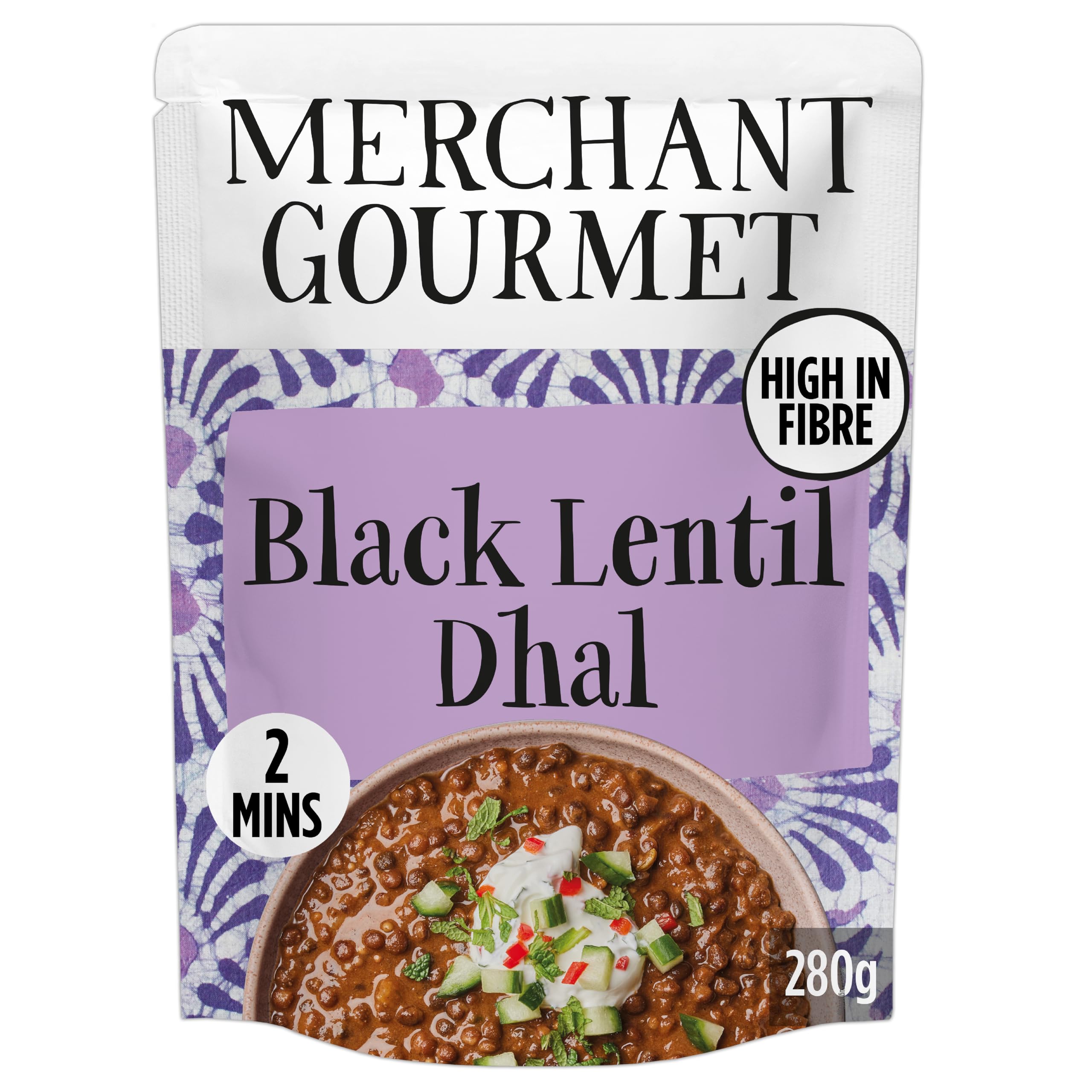 Merchant Gourmet Ready-to-eat Black Dhal - 6 x 280g Pouches | High Fibre & Protein 2