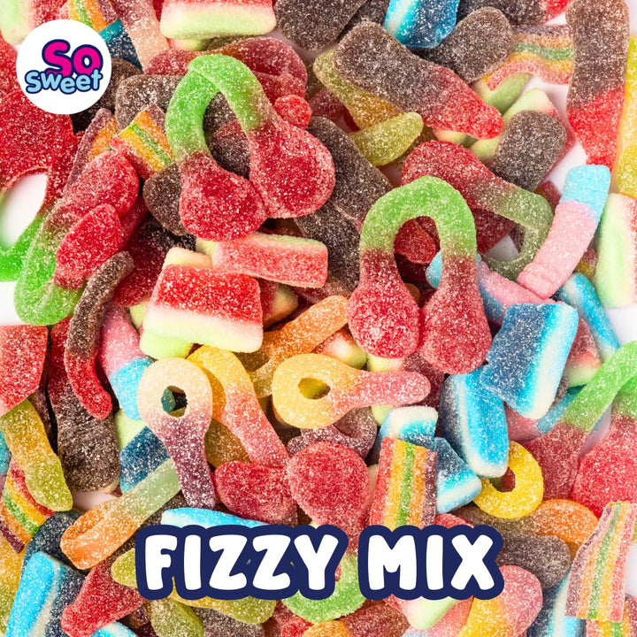 SoSweet Fizzy Sweet Mix – 1kg Tangy Pick & Mix Sweets | Sour Fruit Flavours, Party Candy, Sharing Treats
