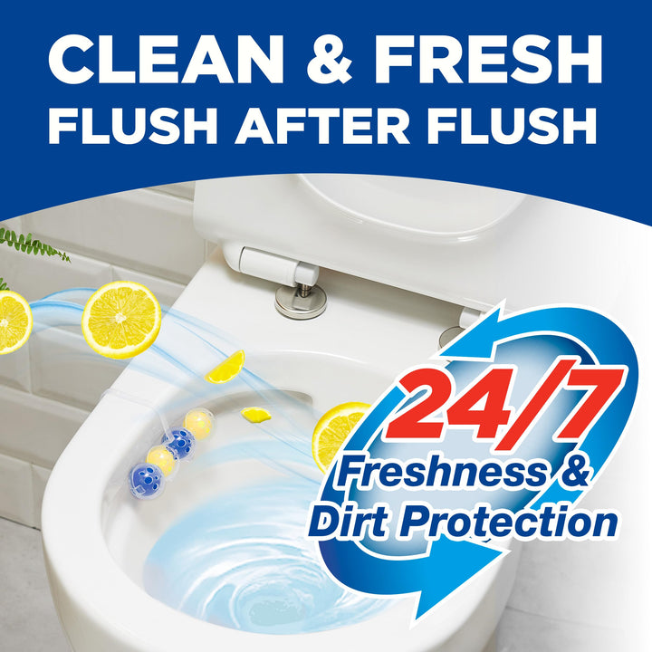 Bloo Power Active Toilet Rim Block - Lemon Scent with Anti-Limescale & Foaming Clean (150g)