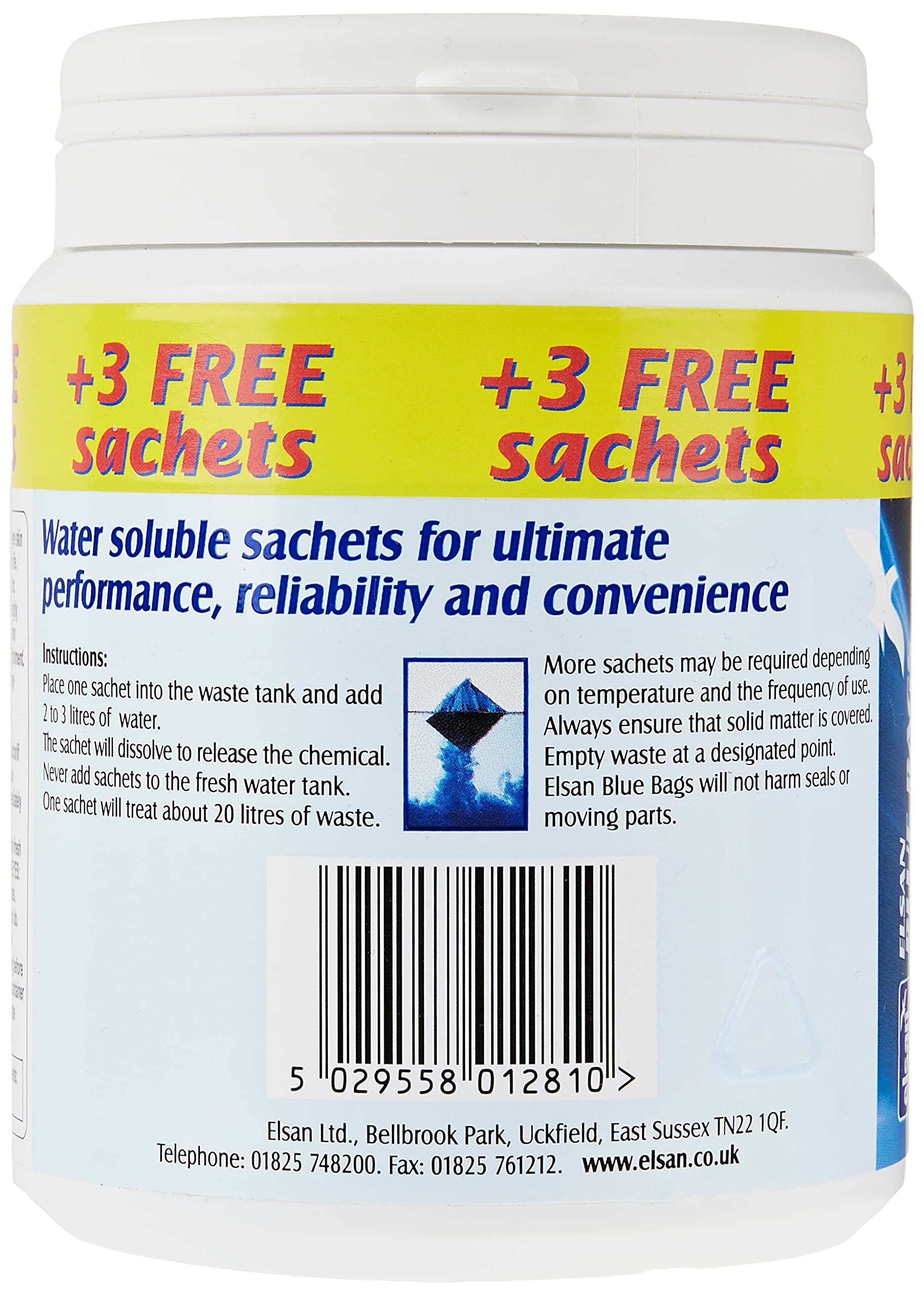 Elsan BAGS Chemical Toilet Bags - Blue | 21 Count | Concentrated Powder 2