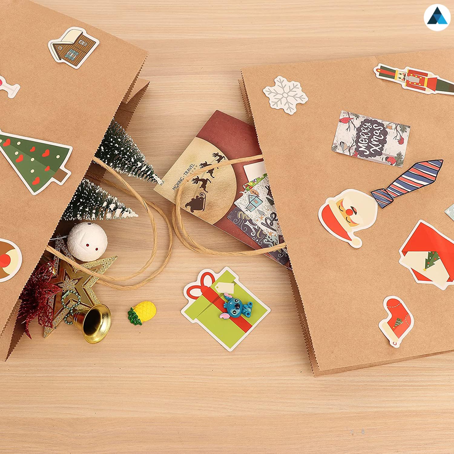 Nationwide Paper - Extra Small Brown Kraft Paper Bags with Handles 100 pcs (13.3x20.3x9.5cm) 4