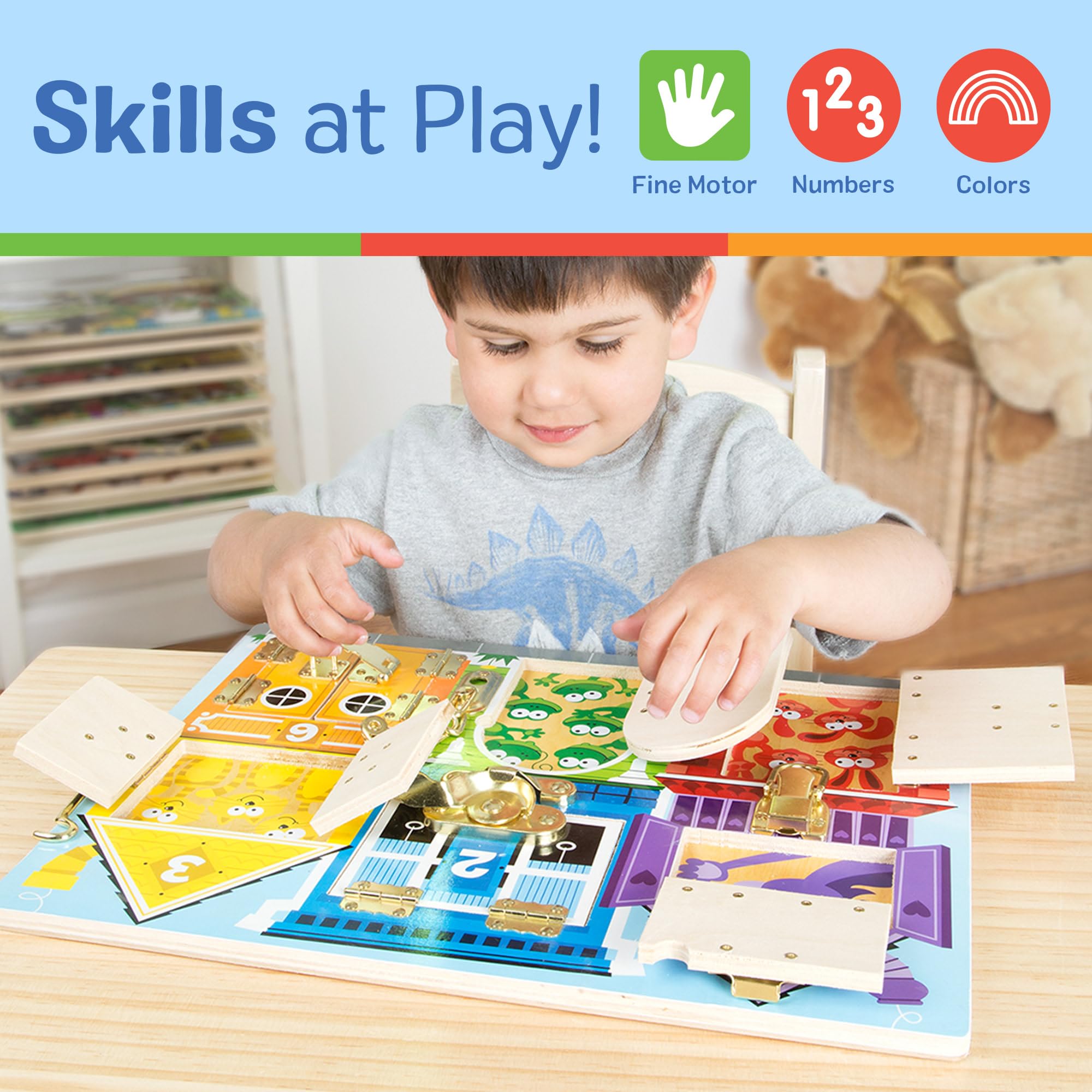 Melissa & Doug Latches Board - Wooden Educational Toy for Ages 3+ 9