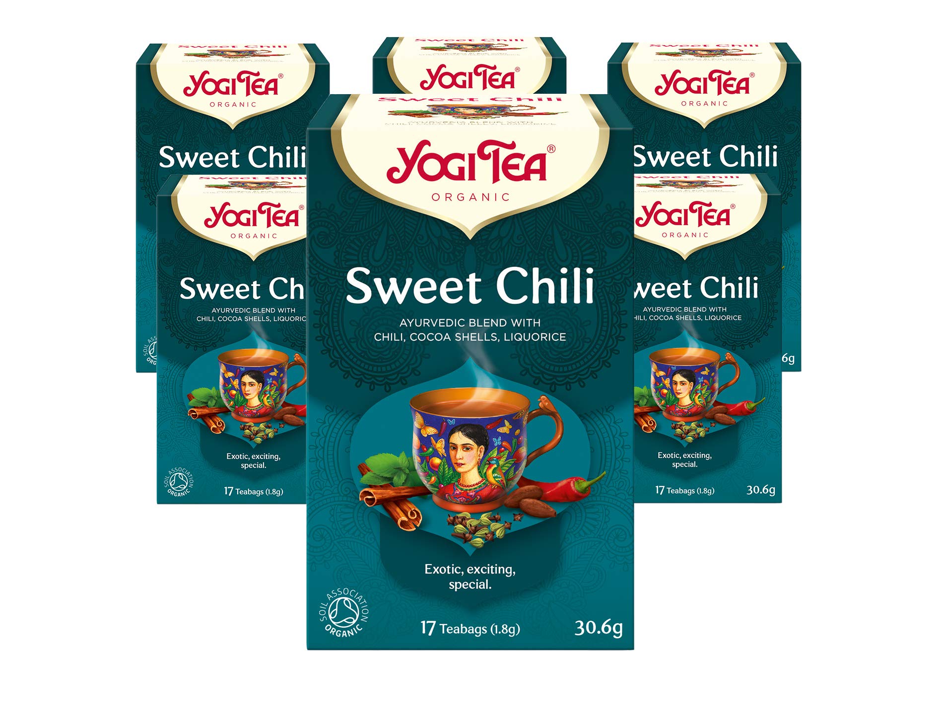 YOGI TEA - Sweet Chili Organic Spice and Herbal Tea, Blend of Cocoa Shells, 6 x 17 Bags 7