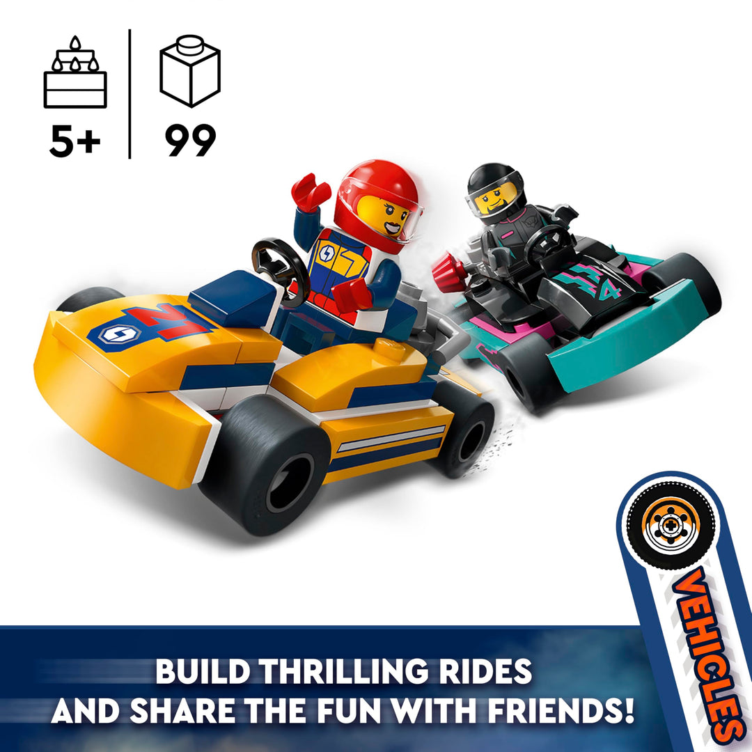 LEGO City Go-Karts and Race Drivers Playset - Buildable Racing Vehicles with Minifigures for Kids 5+