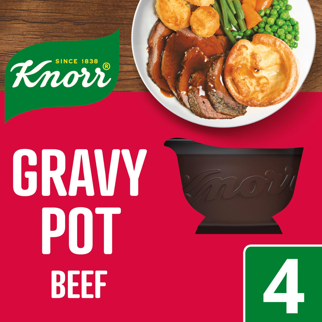 Knorr - Beef Gravy Pot 4x28g Free from Artificial Colours and Preservatives