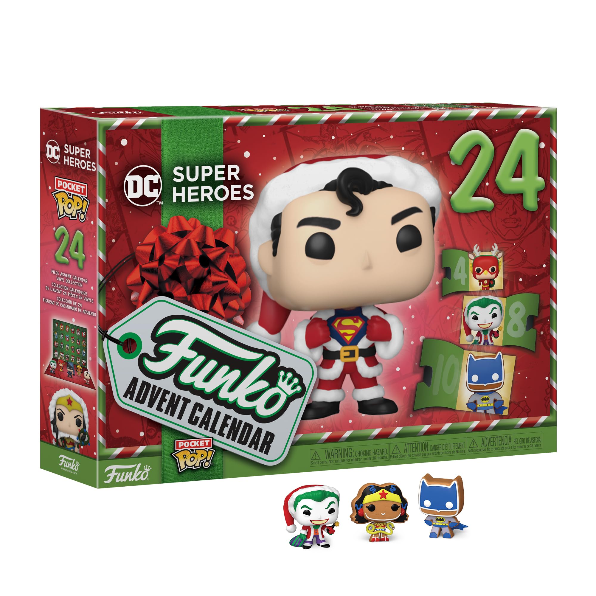 Funko Pocket Pop! DC Comics - Superman Advent Calendar 2023 - 24 Days of Surprise Vinyl Mini Figures - Holiday Countdown Gift 1
