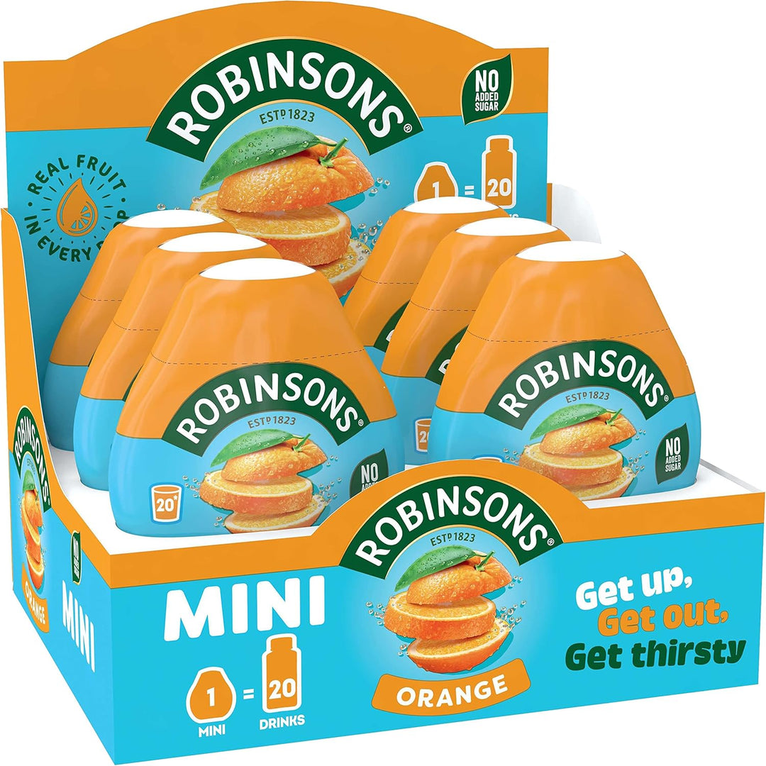 Robinsons Mini No Added Sugar Low Calorie Orange Flavour Concentrate - 6 Pack (66ml Each)