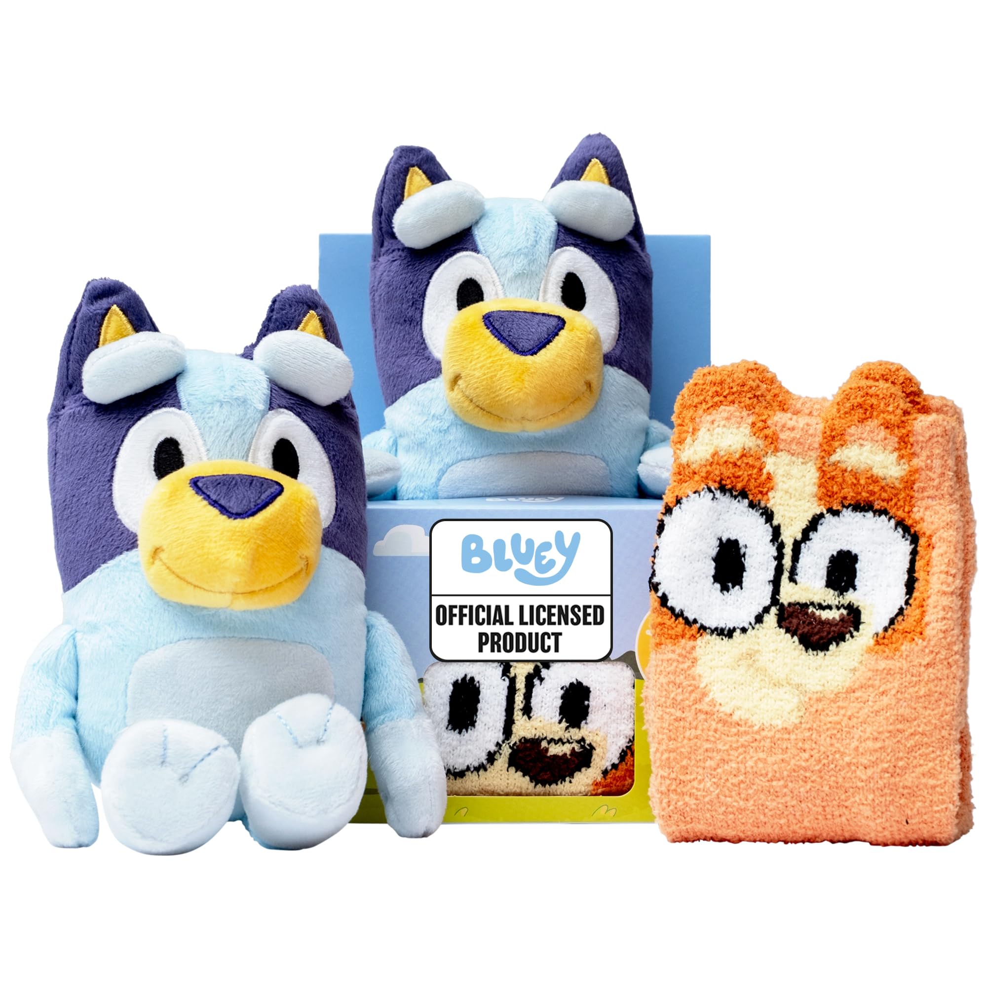 Bluey Plush Gift Set - Official Plush & Bingo Socks for Kids 10