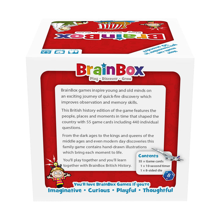 Brainbox British History Card Game - 54 Cards, 432 Questions, Ages 8+