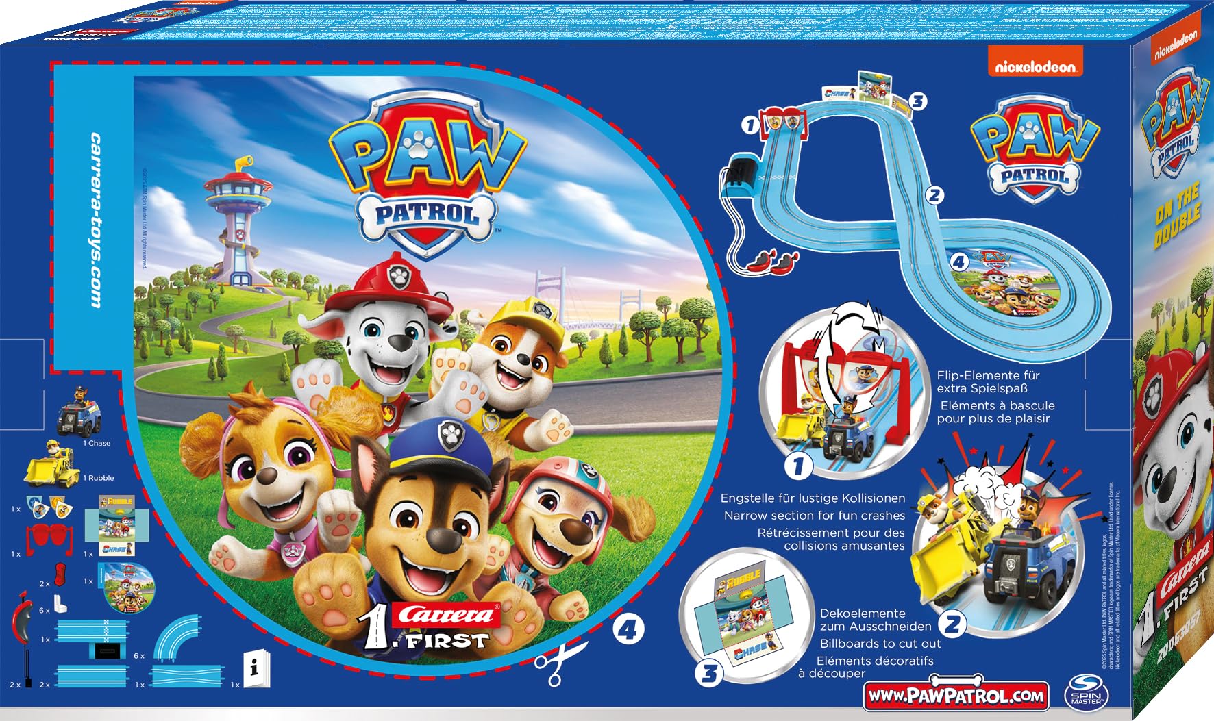 Carrera FIRST PAW Patrol - On The Double Slot Racing Track Set for Kids 14