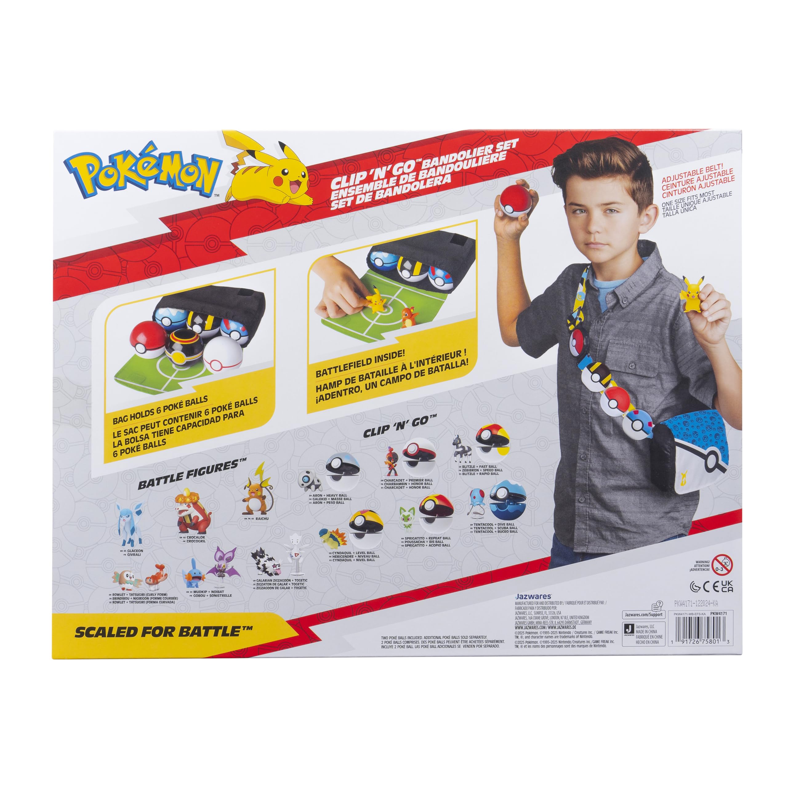 Pokémon Pikachu Clip ‘N’ Go Bandolier Set - Battle Ready with 2-Inch Pikachu Figure & Poké Balls 8