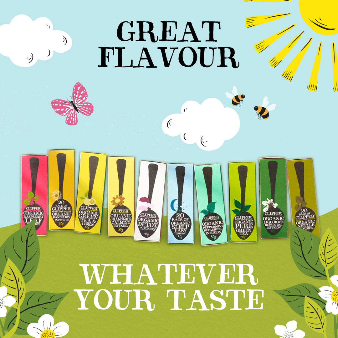 Clipper Organic Herbal & Green Tea Selection Gift Box - 45 Plastic-Free Tea Bags