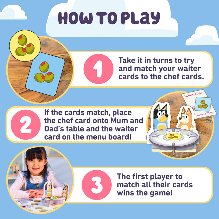 Orchard Toys Official Bluey Fancy Restaurant Matching and Memory Game