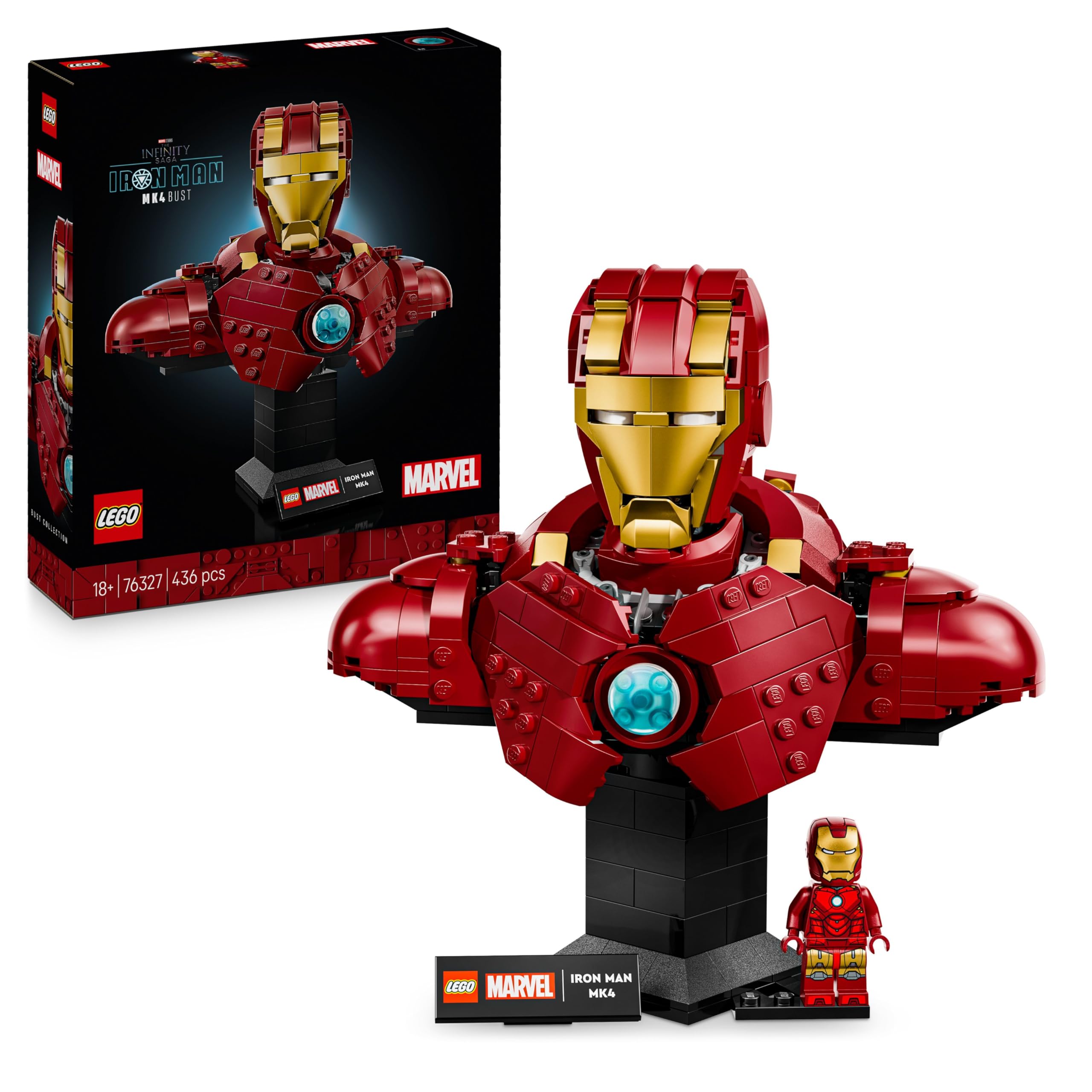 LEGO Marvel Iron Man MK4 Bust 76327 Building Set for Adults | 436 Pieces | Ages 18+