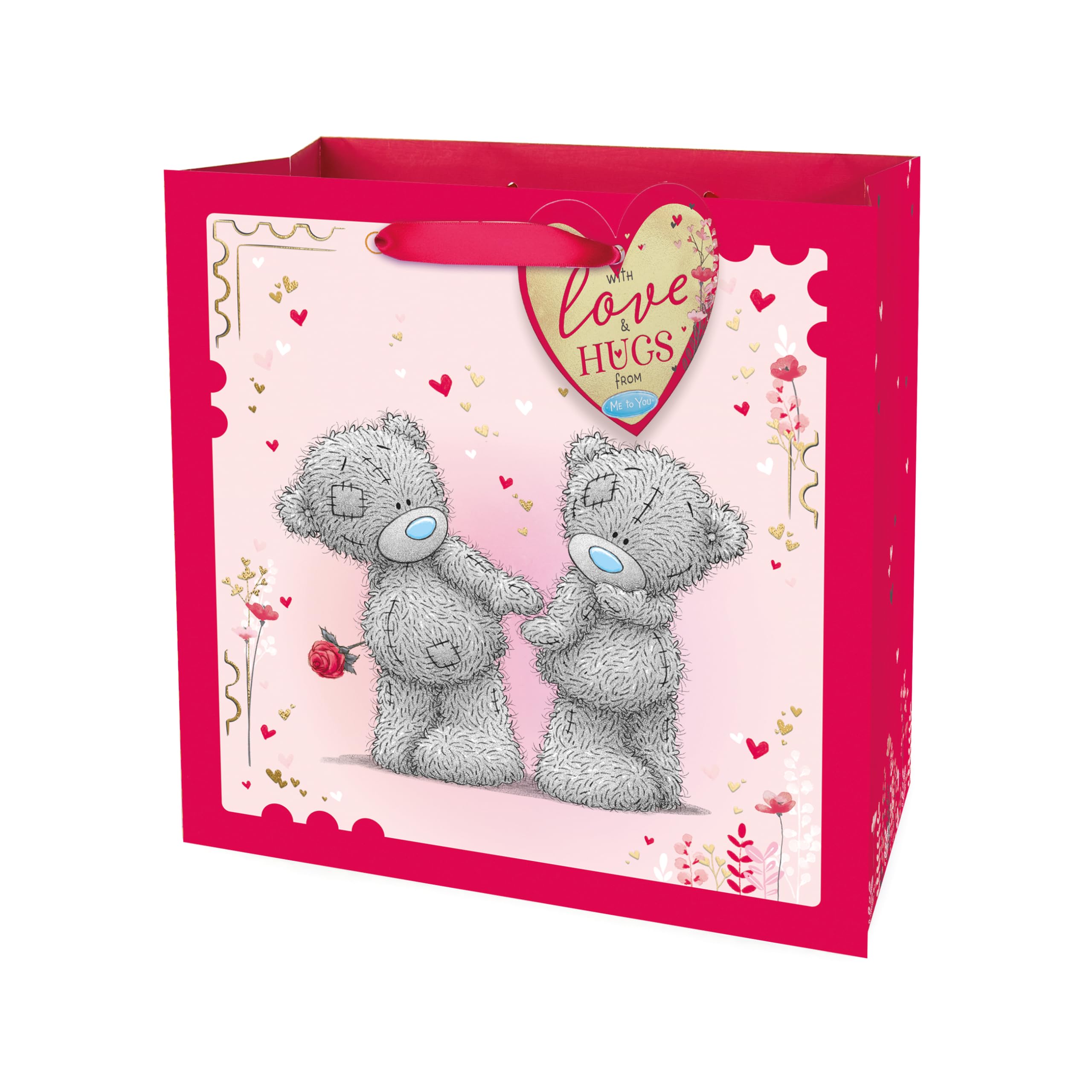 Me To You Tatty Teddy Valentine's Day Small Fabric Gift Bag | 15x16x12 cm | Includes Tag & Ribbon 1