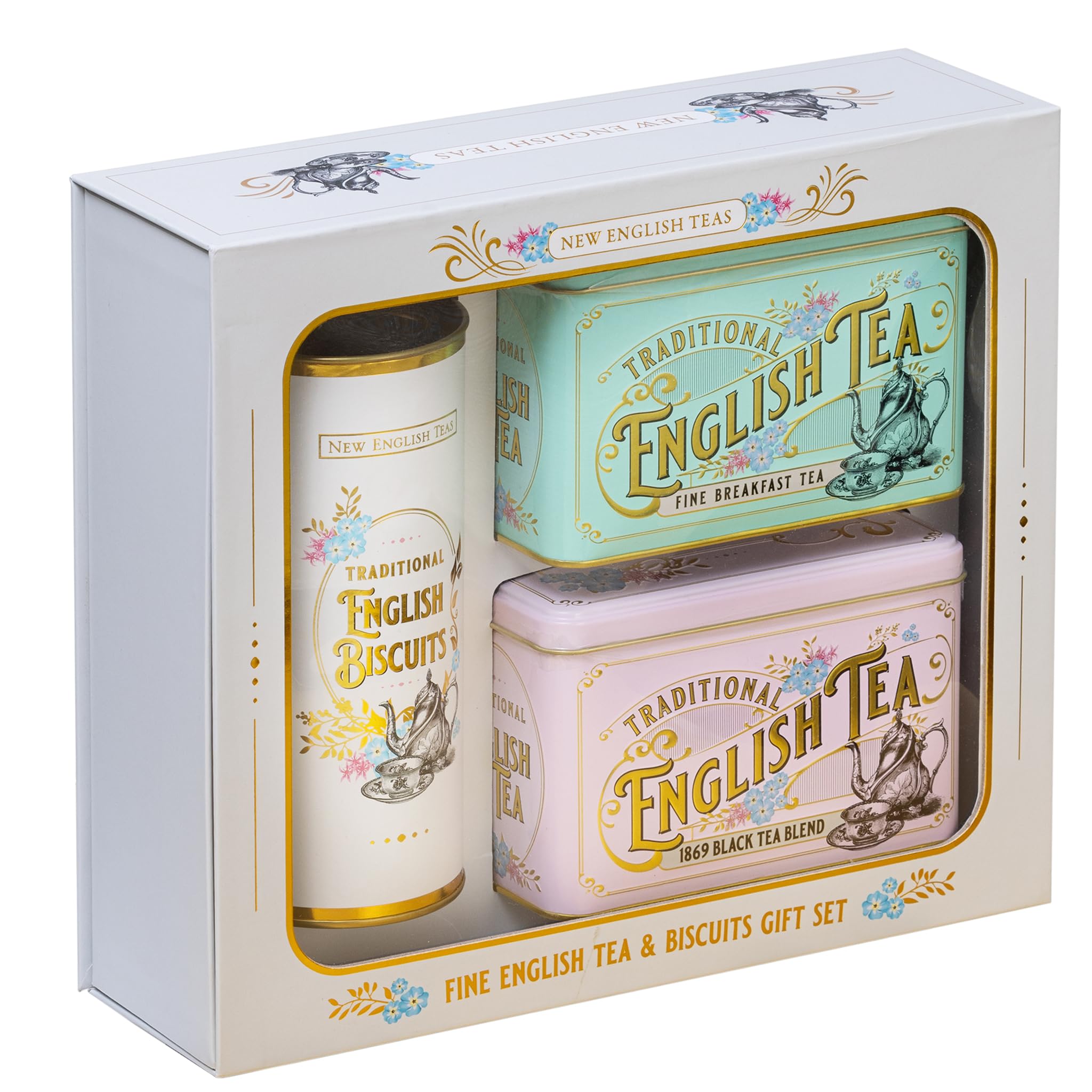 New English Teas Tea & Biscuits Gift Set - 80 Teabags, 10 Ginger Biscuits 5