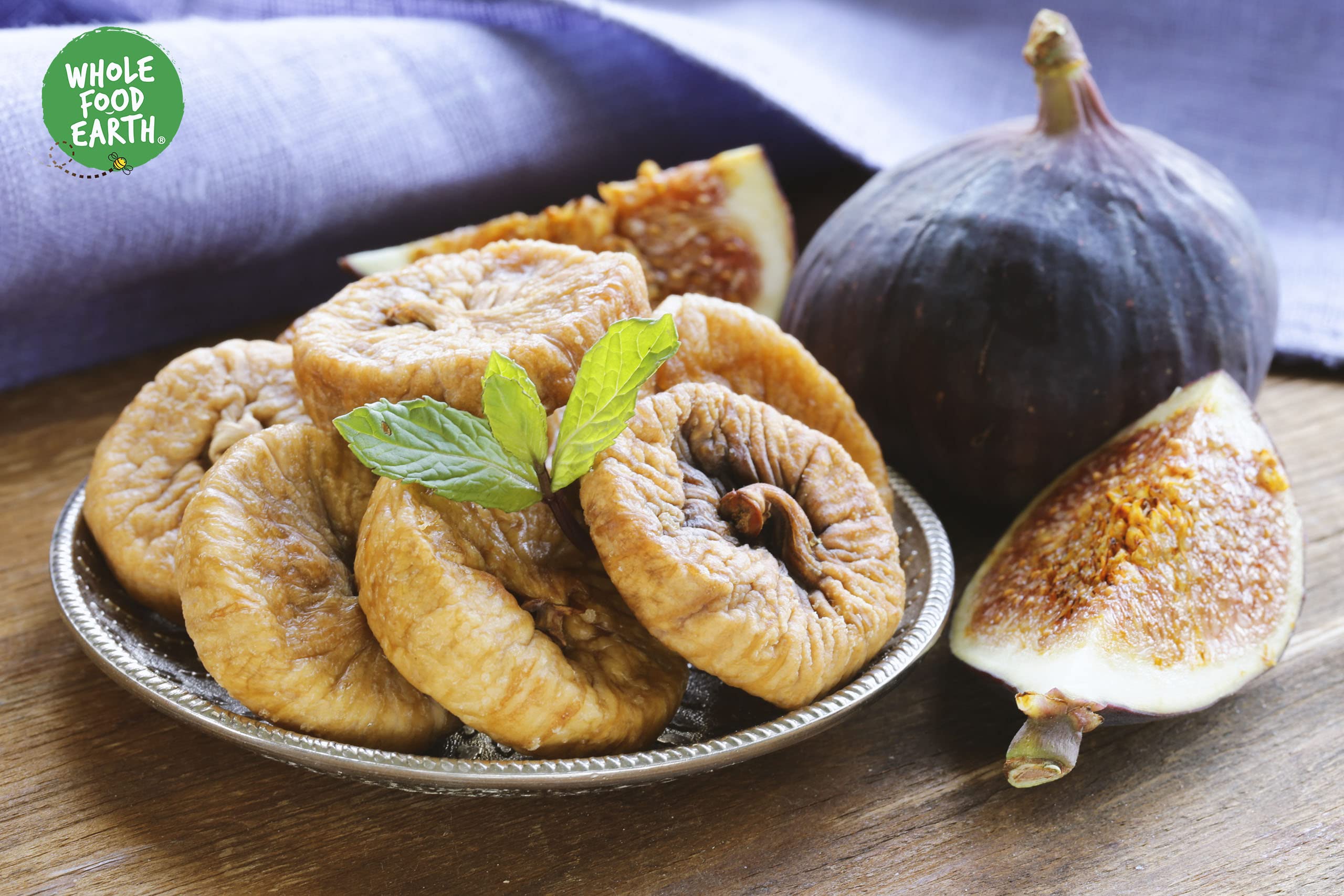 Wholefood Earth Organic Dried Figs - Raw Sundried | 500g Pack 3
