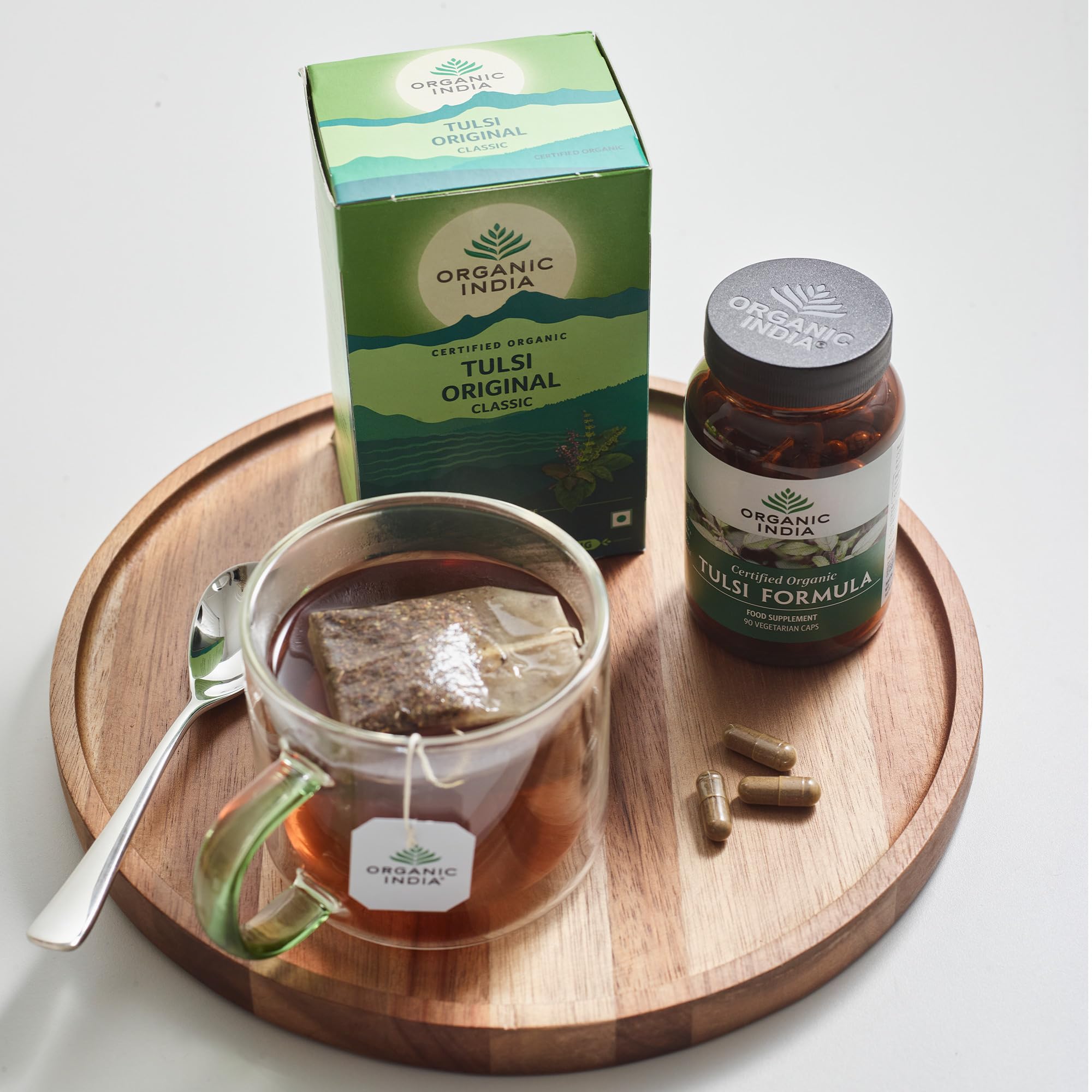 Organic India Original Tulsi Herbal Tea - Caffeine-Free, Individually Wrapped Tea Bags 8