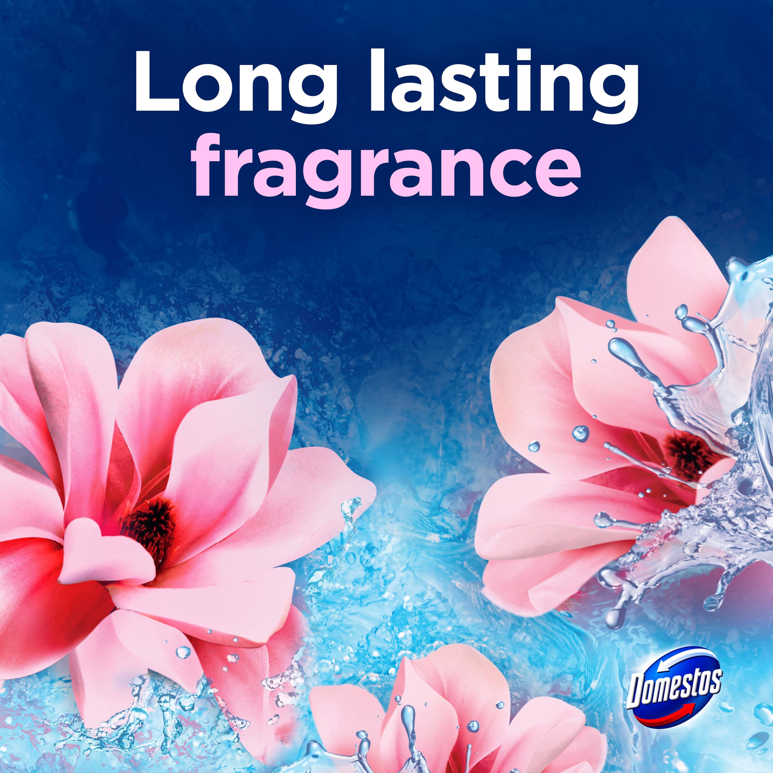 Domestos Power 5 Magnolia Toilet Rim Block - Long-Lasting Toilet Freshener for Up to 300 Flushes 5