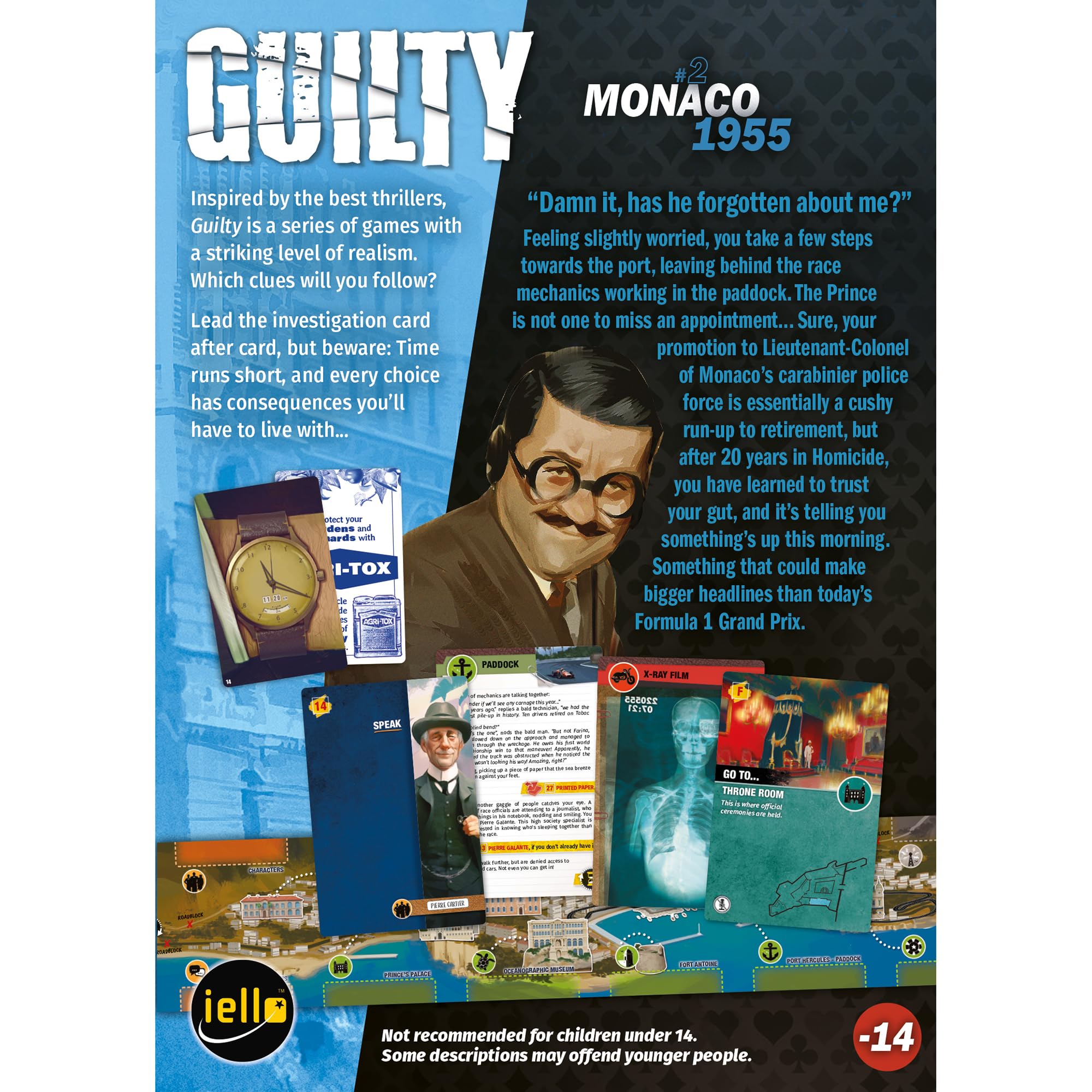 Iello Guilty: Monaco 1955 Cooperative Deduction Board Game 8
