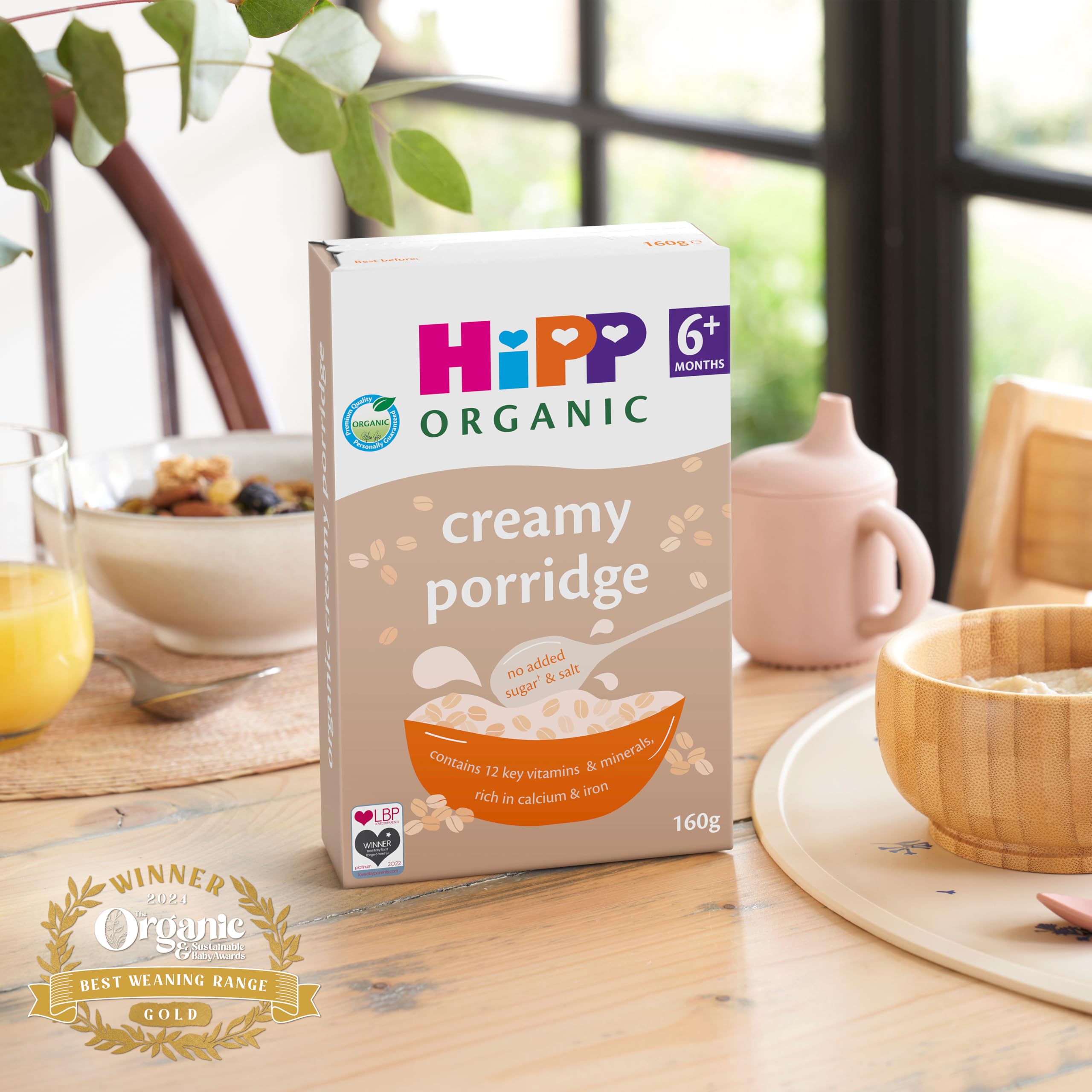 HiPP Organic Creamy Porridge - 6+ Months, 160g (Pack of 4)