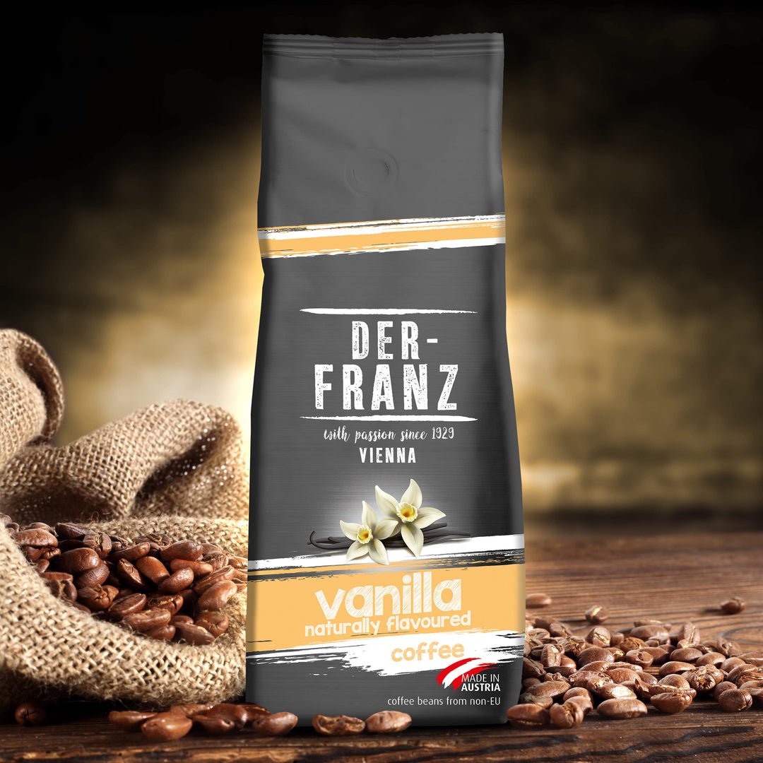 Der-Franz Coffee Flavoured with Natural Vanilla, Ground, 2 x 500 g