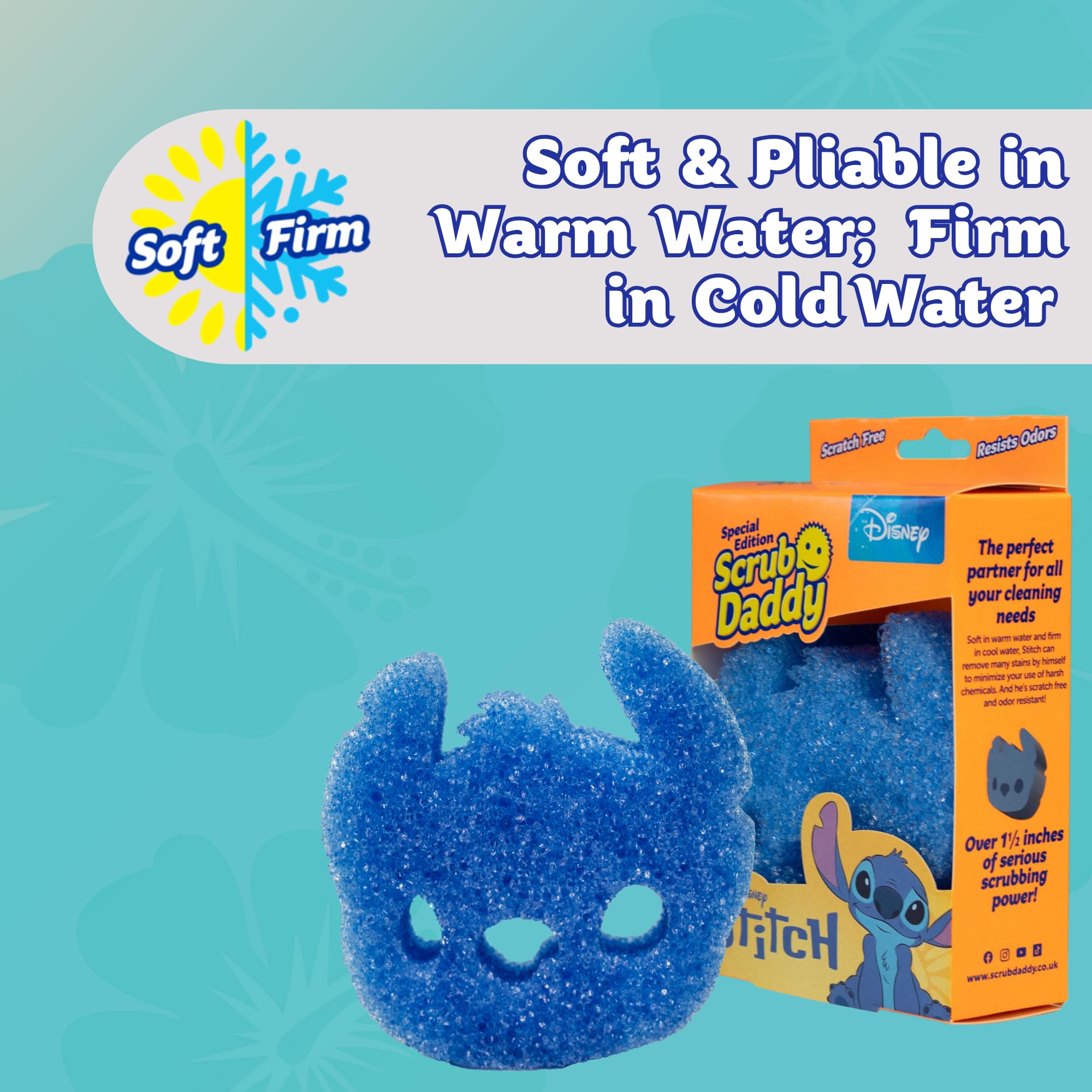 Scrub Daddy Disney Stitch FlexTexture Dish Sponge Twin Pack - Smiley Face Scourers for Kitchen & Bathroom 8