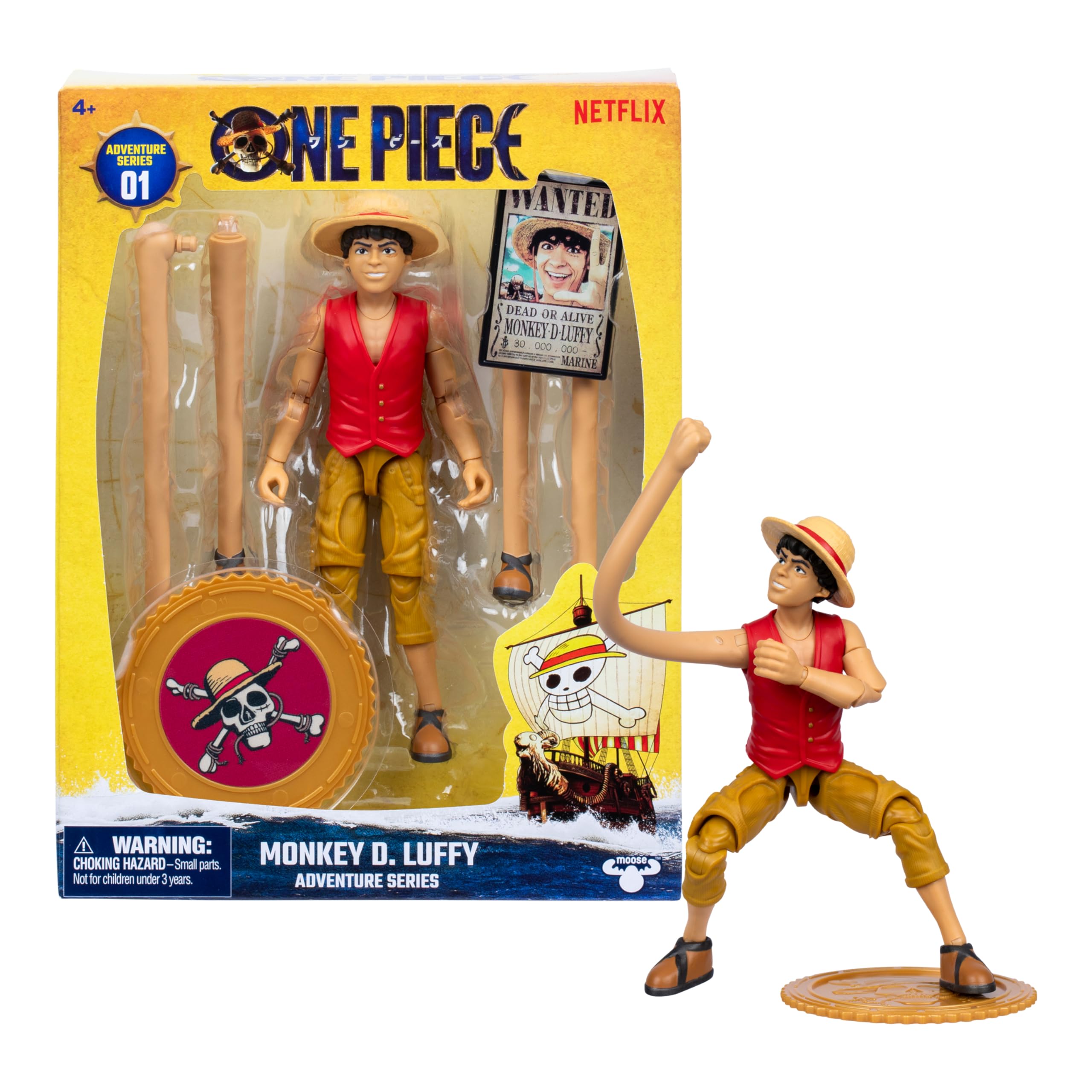 One Piece Monkey D. Luffy 6" Action Figure with 6 Accessories | 22 Points of Articulation 1