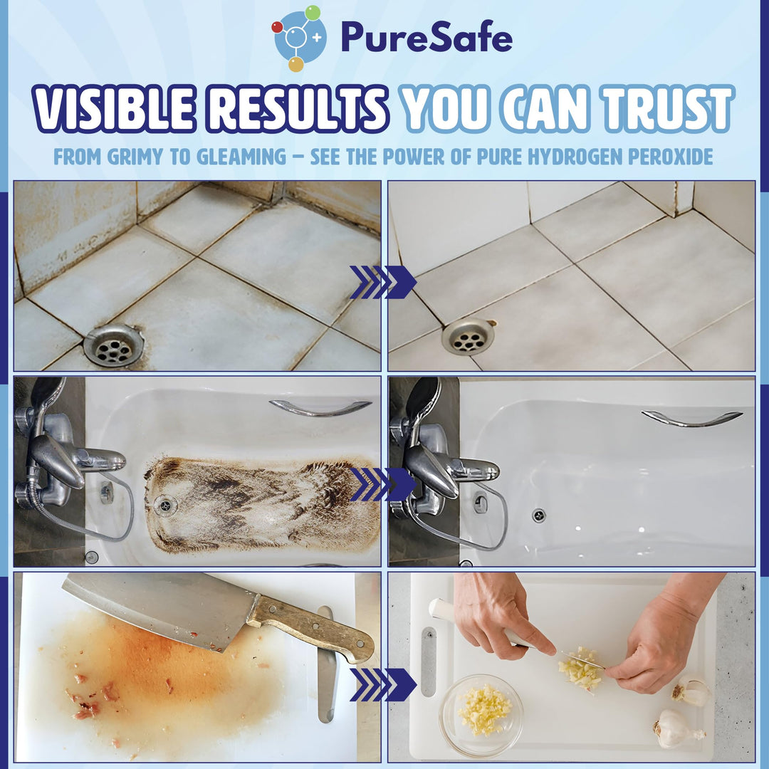 Pure Safe - Hydrogen Peroxide 3% Solution 1 Ltr – Multi-Purpose Household Cleaner