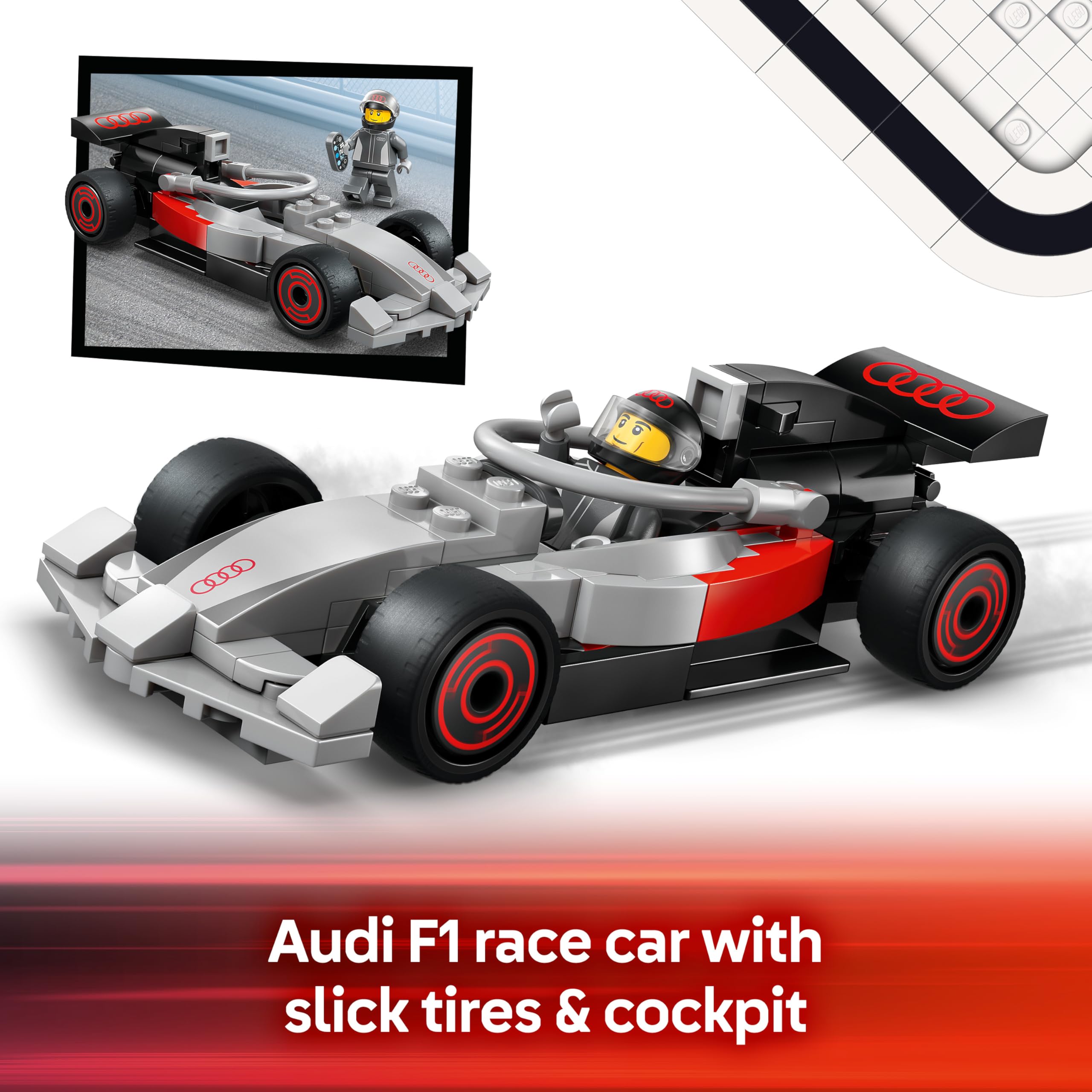 LEGO City F1 Display Truck with Audi F1 Race Car Model Kit | Ages 7+ | Model 60493 7