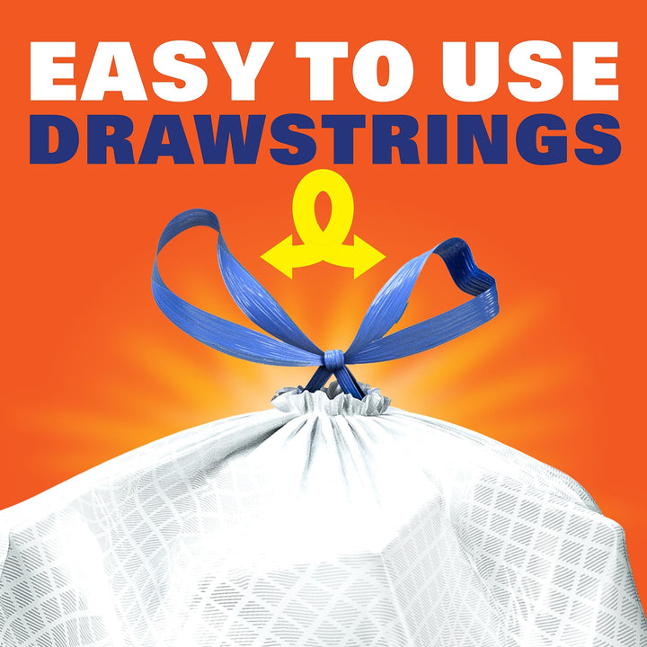 Hefty Ultra Strong Trash Bags Clean Burst Scent 13 Gallon Tall Kitchen Drawstring 80 Count