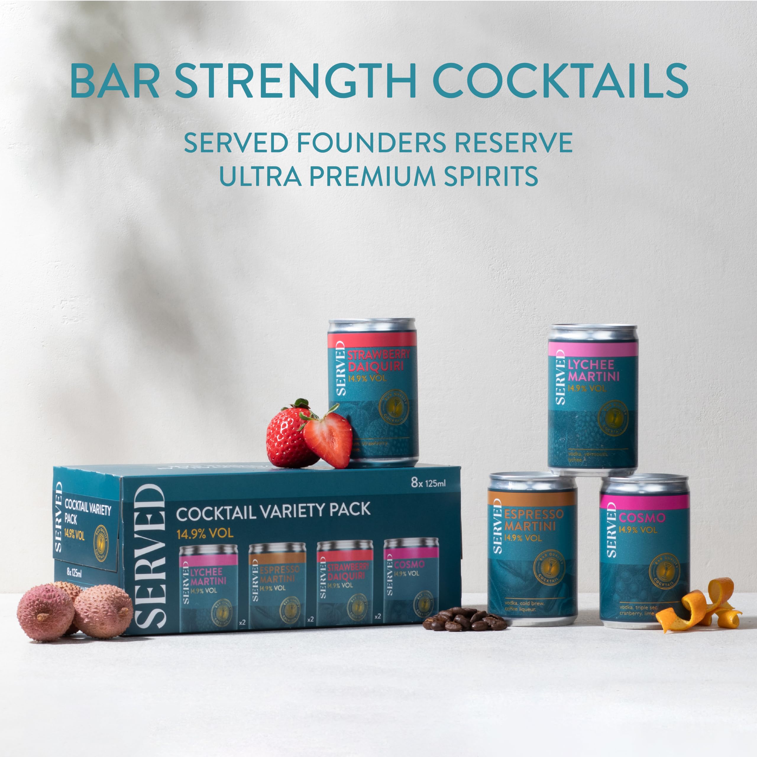 SERVED Cocktail Variety Pack - 14.9% ABV Bar Strength Ready to Drink | 8 Cans 2