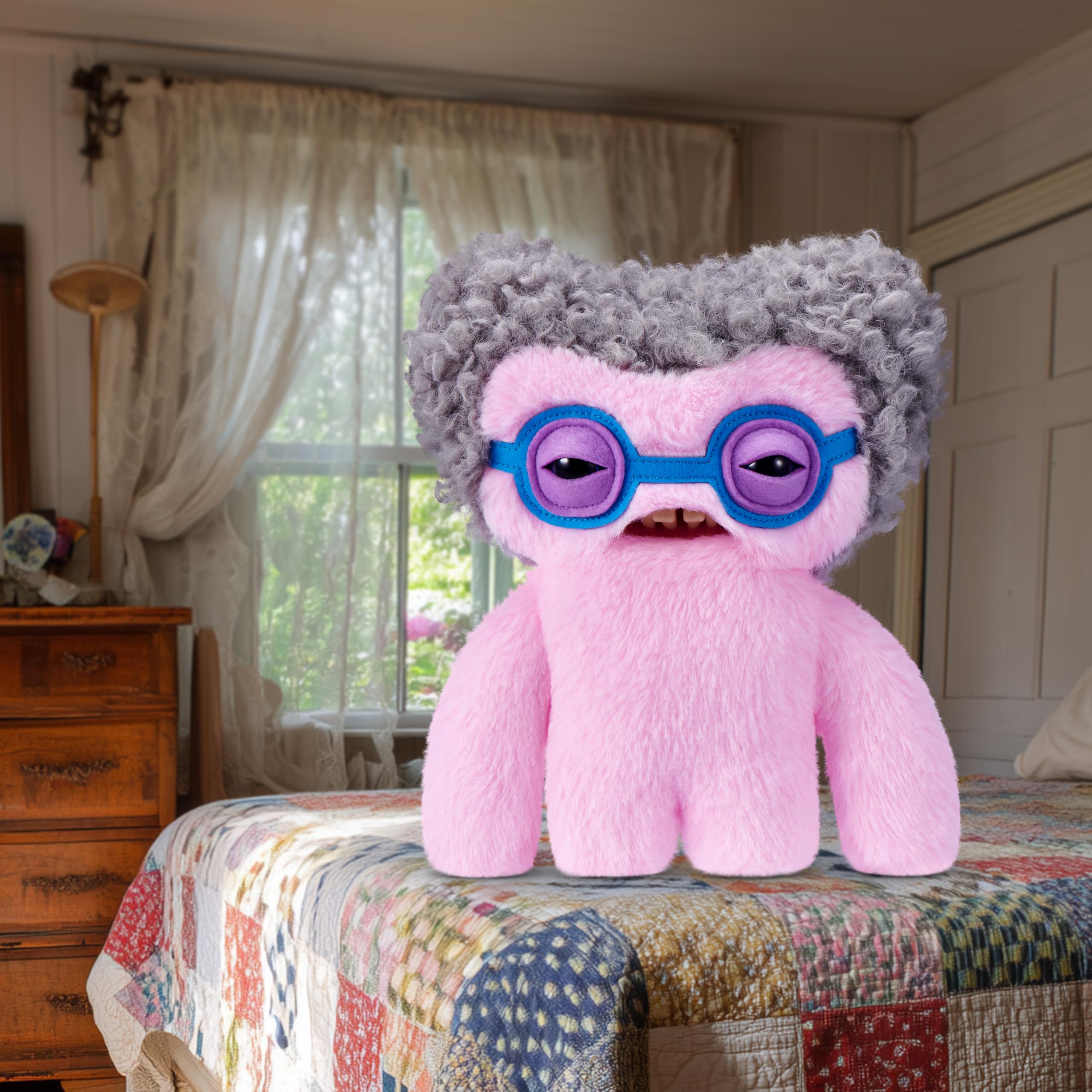 Fuggler Old Fogies Squidge 9-Inch Plush Toy | Human-Like Teeth | Collectible Stuffed Animal 2