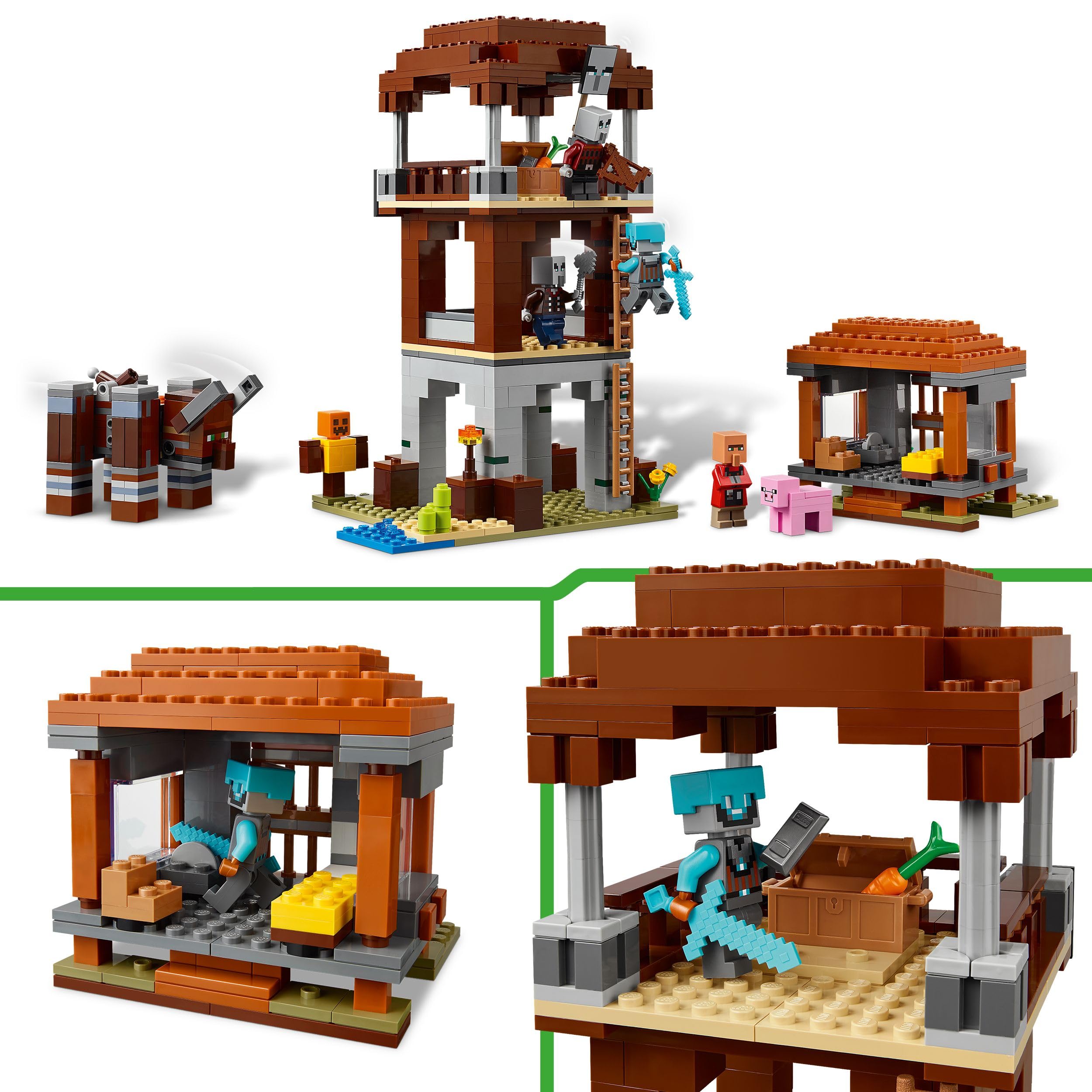 LEGO Minecraft The Pillager Outpost and Ravager Building Set | Model 21278 | Ages 9+ 3