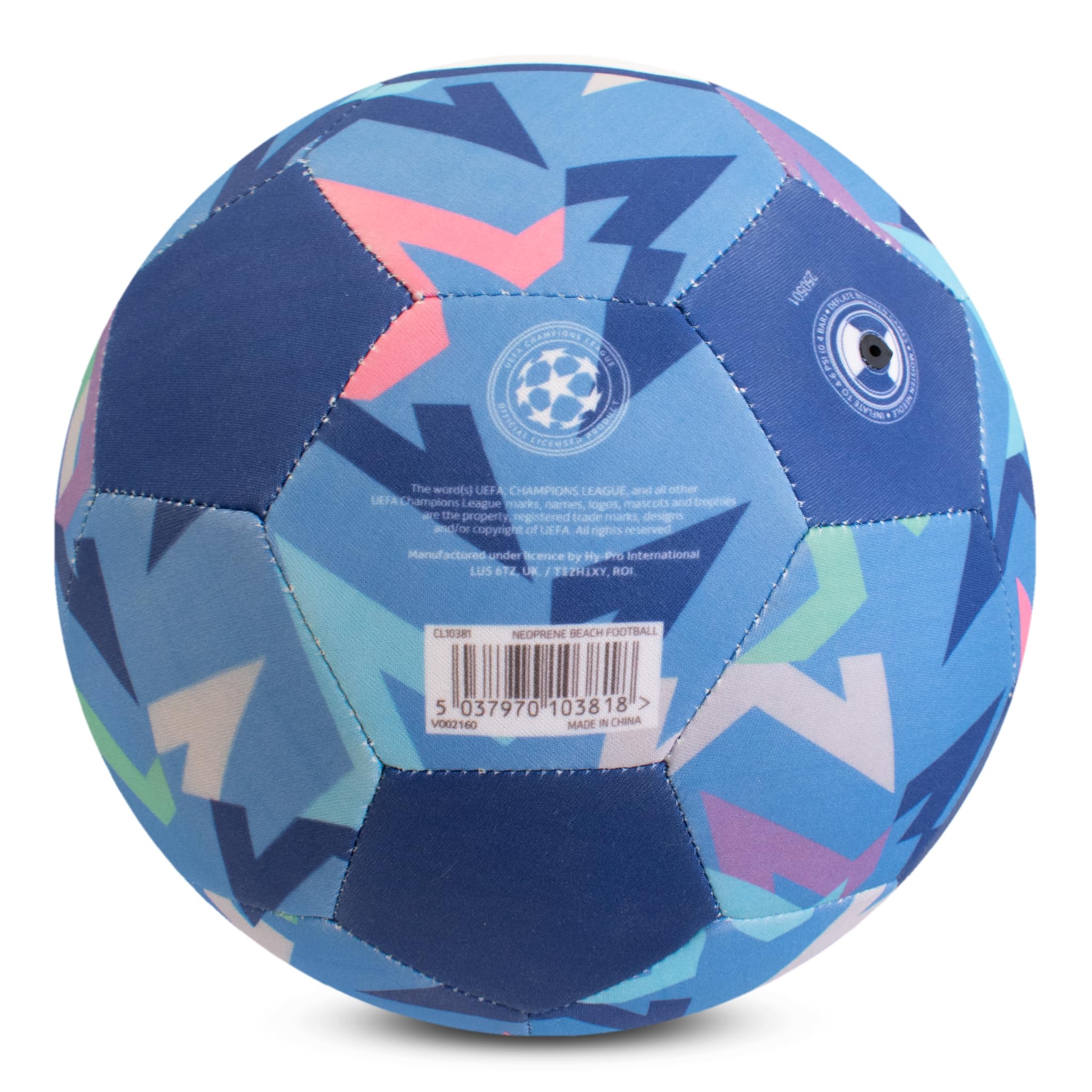 Hy-Pro Officially Licensed UEFA Champions League Beach Ball - Neoprene, Size 5, Blue 5