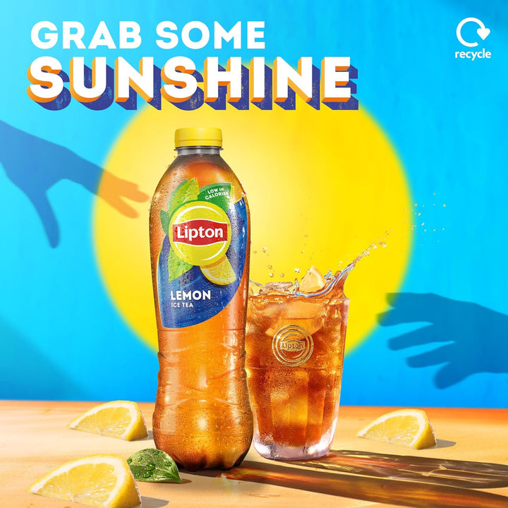 Lipton Ice Tea Lemon 1.25L Bottle - Refreshing Black Tea with Real Lemon Juice