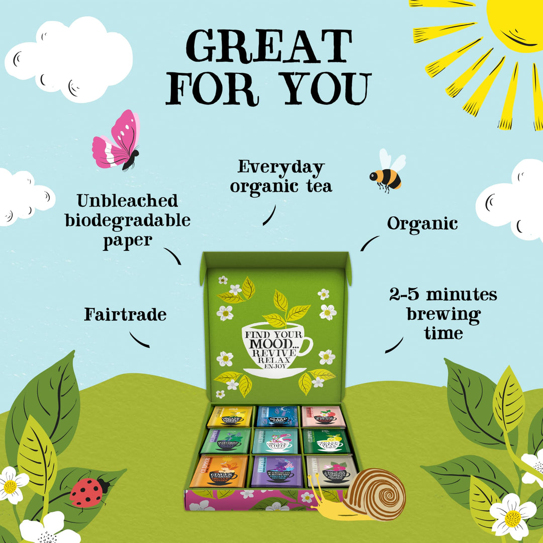 Clipper Organic Herbal & Green Tea Selection Gift Box - 45 Plastic-Free Tea Bags