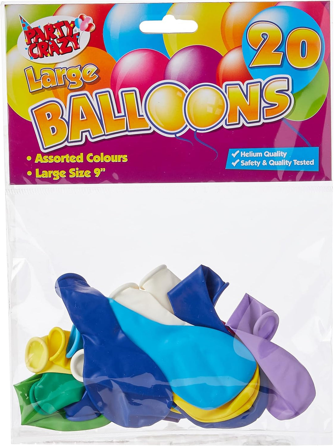 Large Round Balloons - Assorted Colors, Helium Quality (Pack of 20)