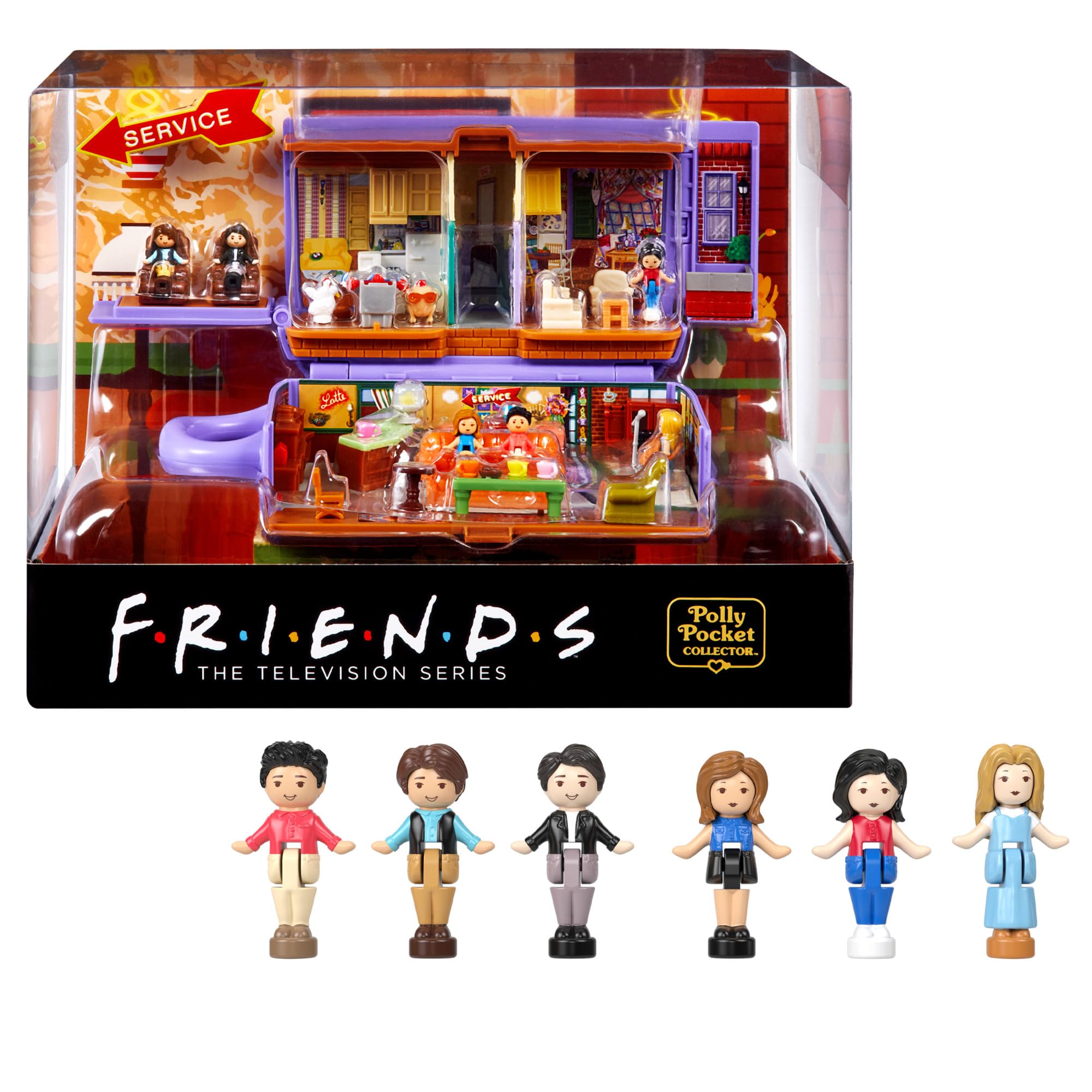 Polly Pocket Friends Compact Playset with 6 Dolls & 9 Accessories - HKV74