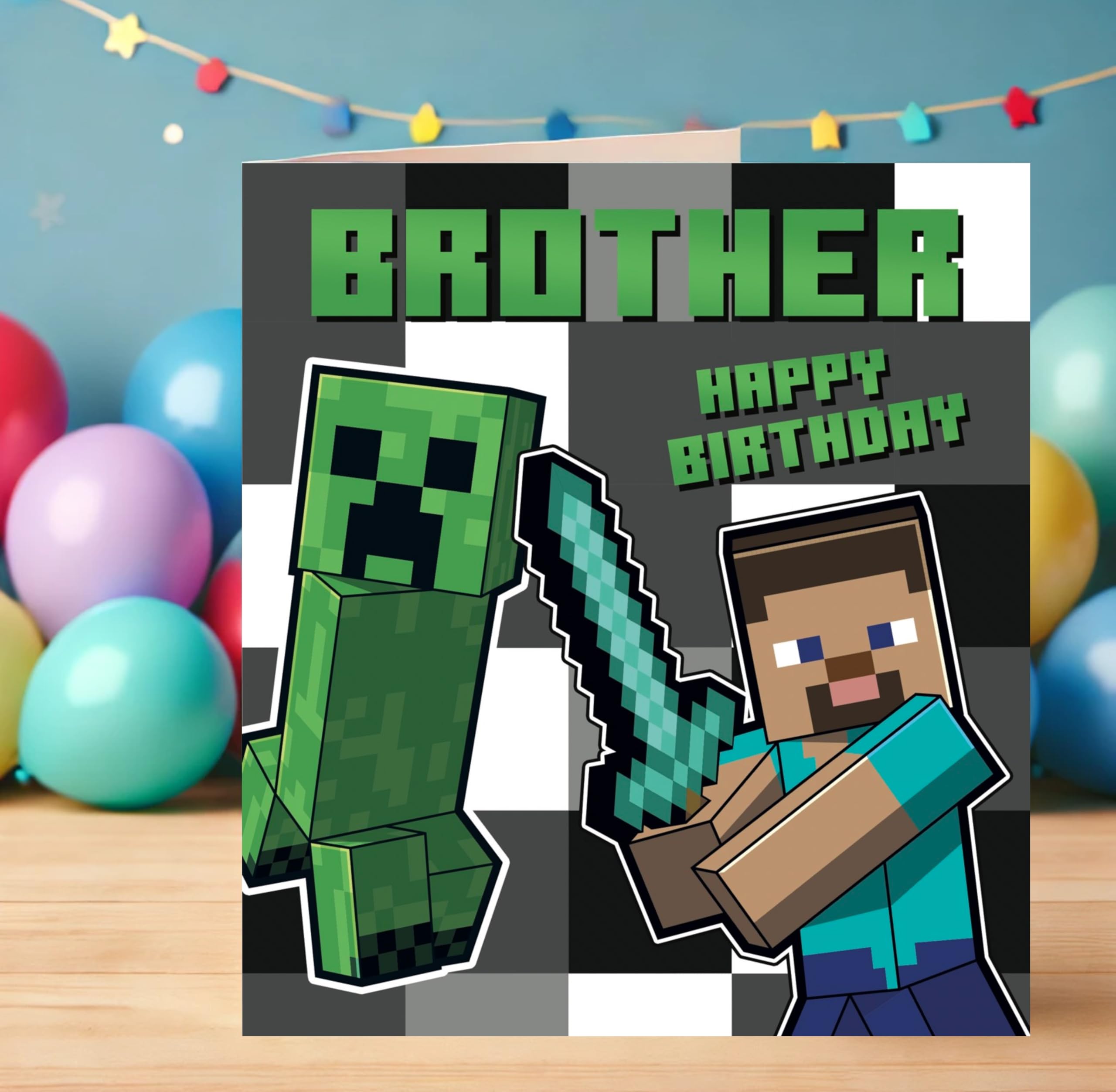 Danilo Promotions LTD Minecraft Birthday Card for Brother | Multi-Color | Model MN086 2