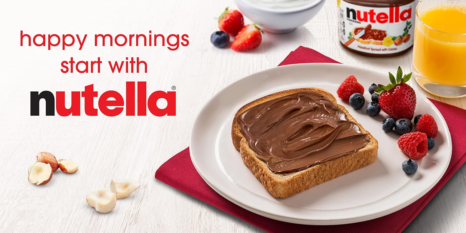 Nutella Hazelnut Chocolate Spread 350g Jar - Cocoa & Hazelnut Spread for Pancakes 11