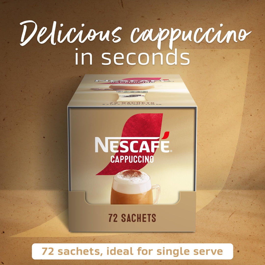 NESCAFÉ Cappuccino Instant Coffee Sachets - 72 x 15.5g