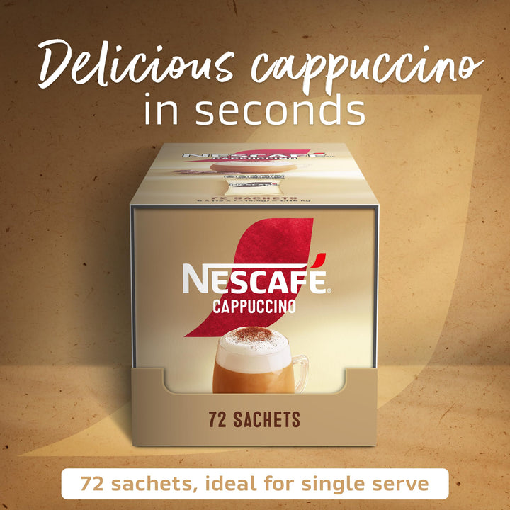NESCAFÉ Cappuccino Instant Coffee Sachets - 72 x 15.5g