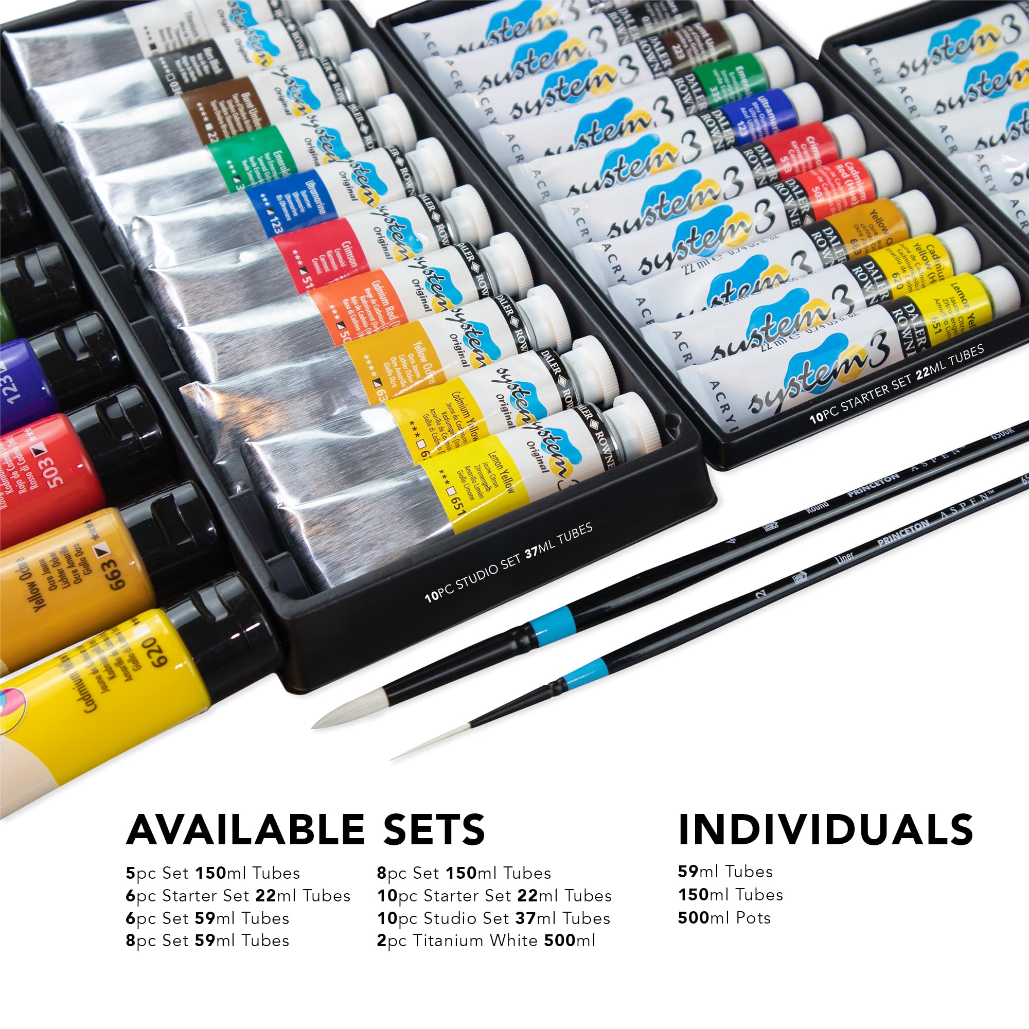 Daler-Rowney System3 Acrylic Paint, Plastic Pot, 16.91oz - 500 ml, Cadmium 5