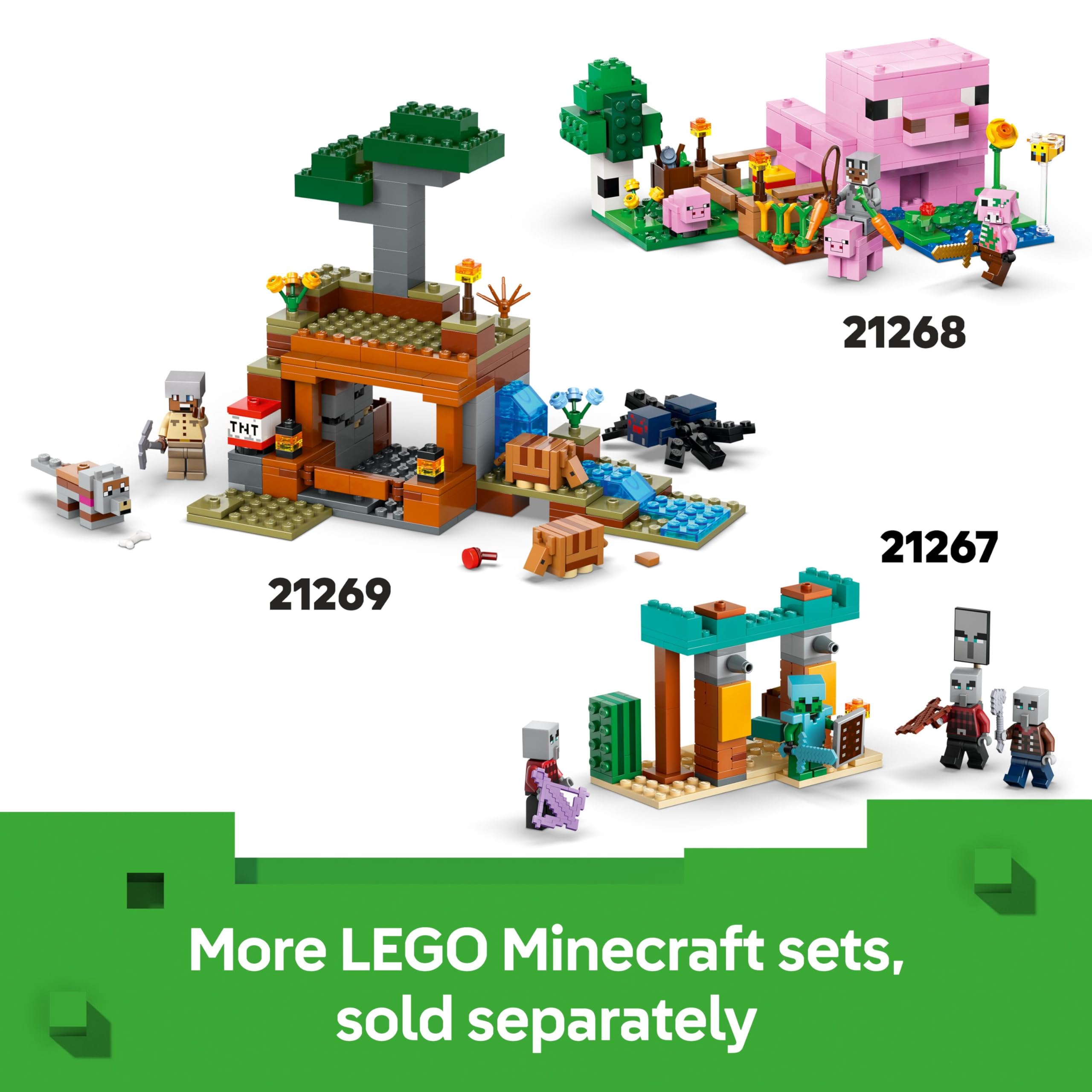 LEGO Minecraft The Mooshroom House Building Set 21270 | Includes Steve Figure & Mobs | Ages 8+ 7