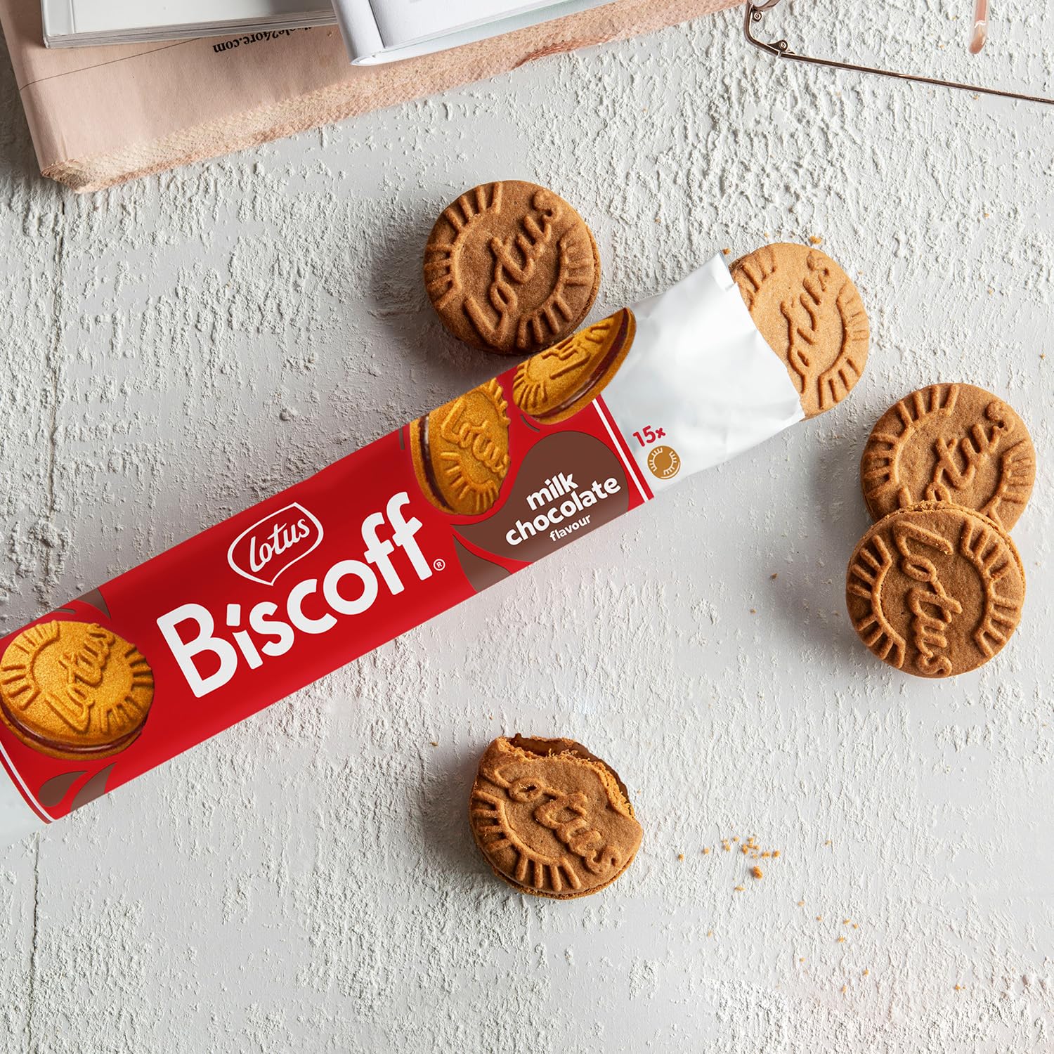 Biscoff Sandwich Biscuits with Milk Chocolate Cream Filling - 9 Rolls (135 Biscuits Total) 4