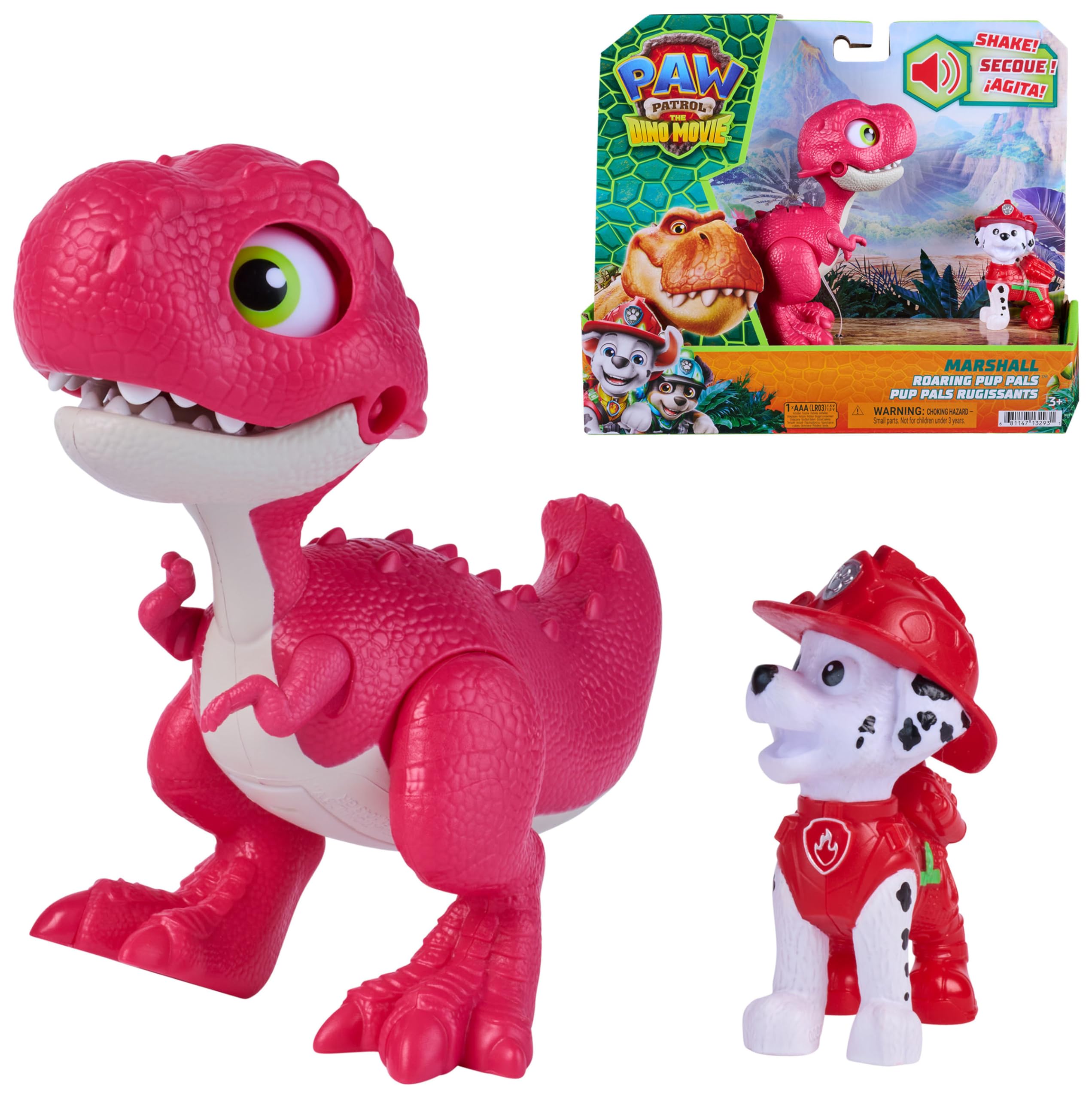 Paw Patrol Marshall Roaring Pup Pals Dino Movie Action Figure - Ages 3+