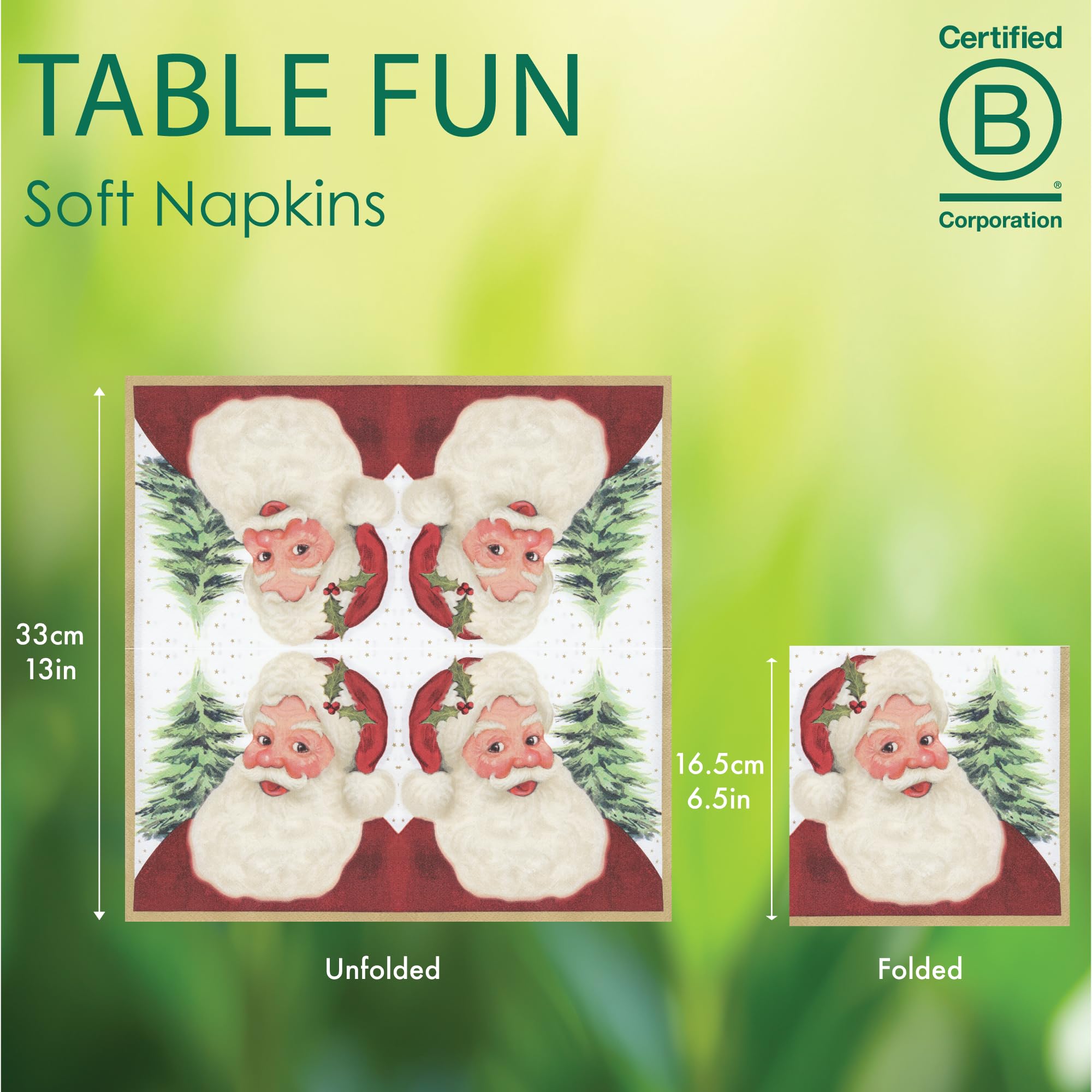 Talking Tables Santa Claus Christmas Napkins 33cm 100 Pack