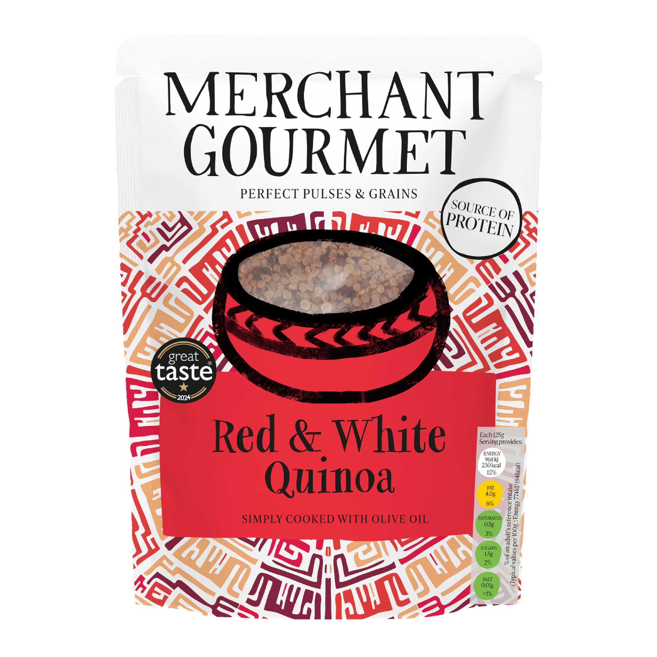 Merchant Gourmet Cooked Red & White Quinoa - Source of Protein & Fiber | 6 x 250g Pouches | Ready to Eat 2